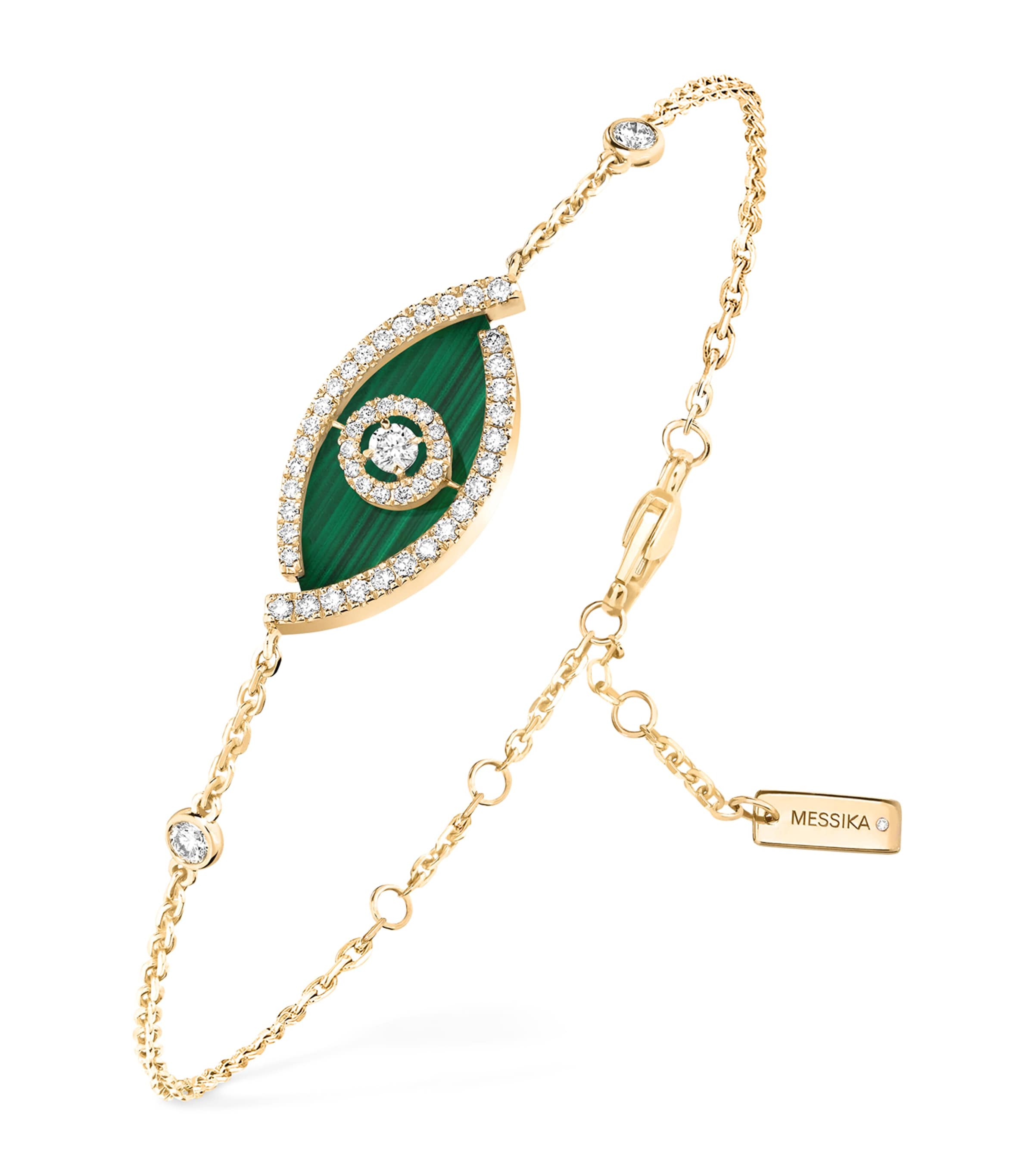Messika Lucky Eye Yellow Gold and Malachite Bracelet (0.32ct) Yellow Gold Image 1