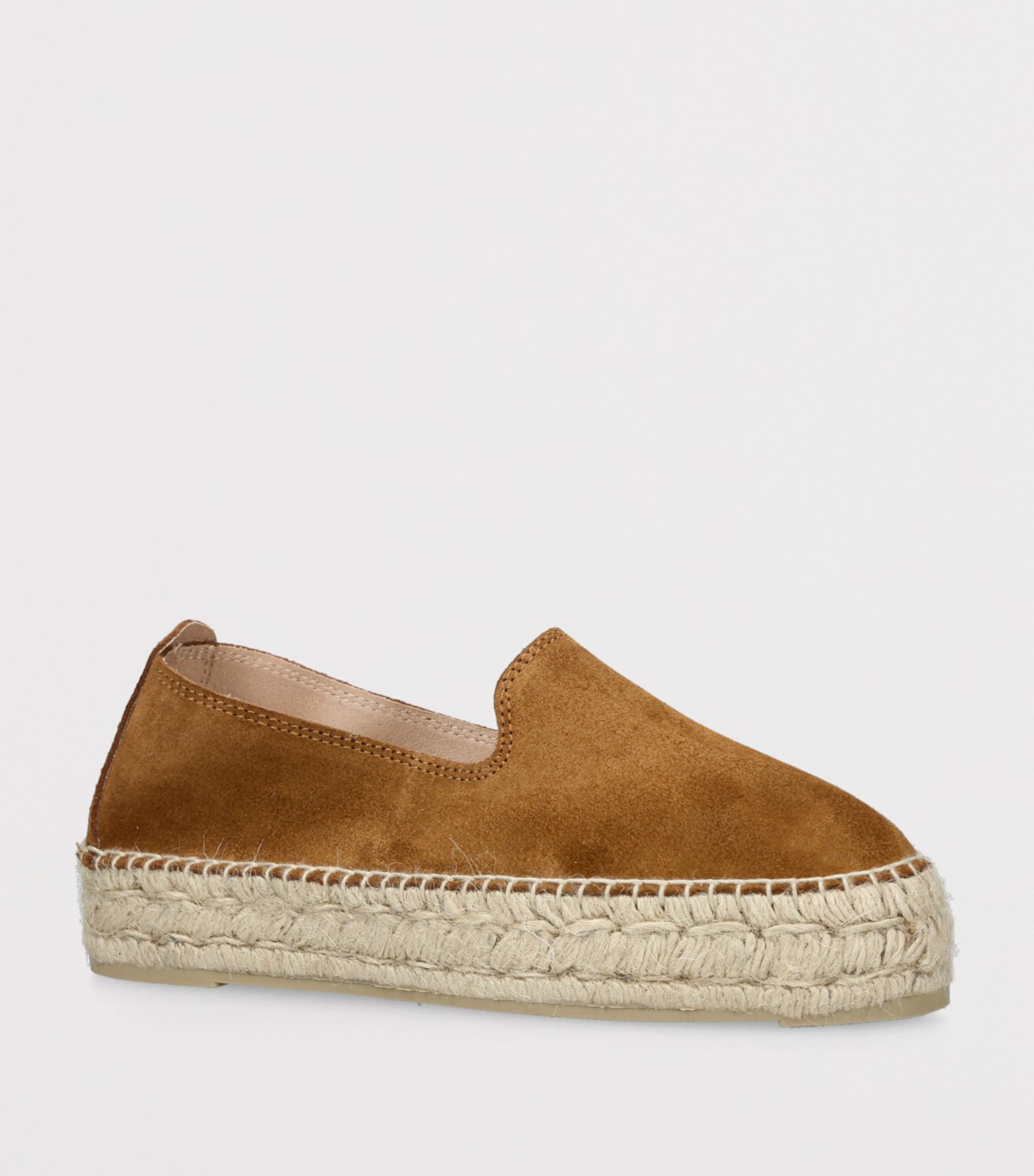 Manebi Suede Hamptons Espadrilles Mid Brown Image 3