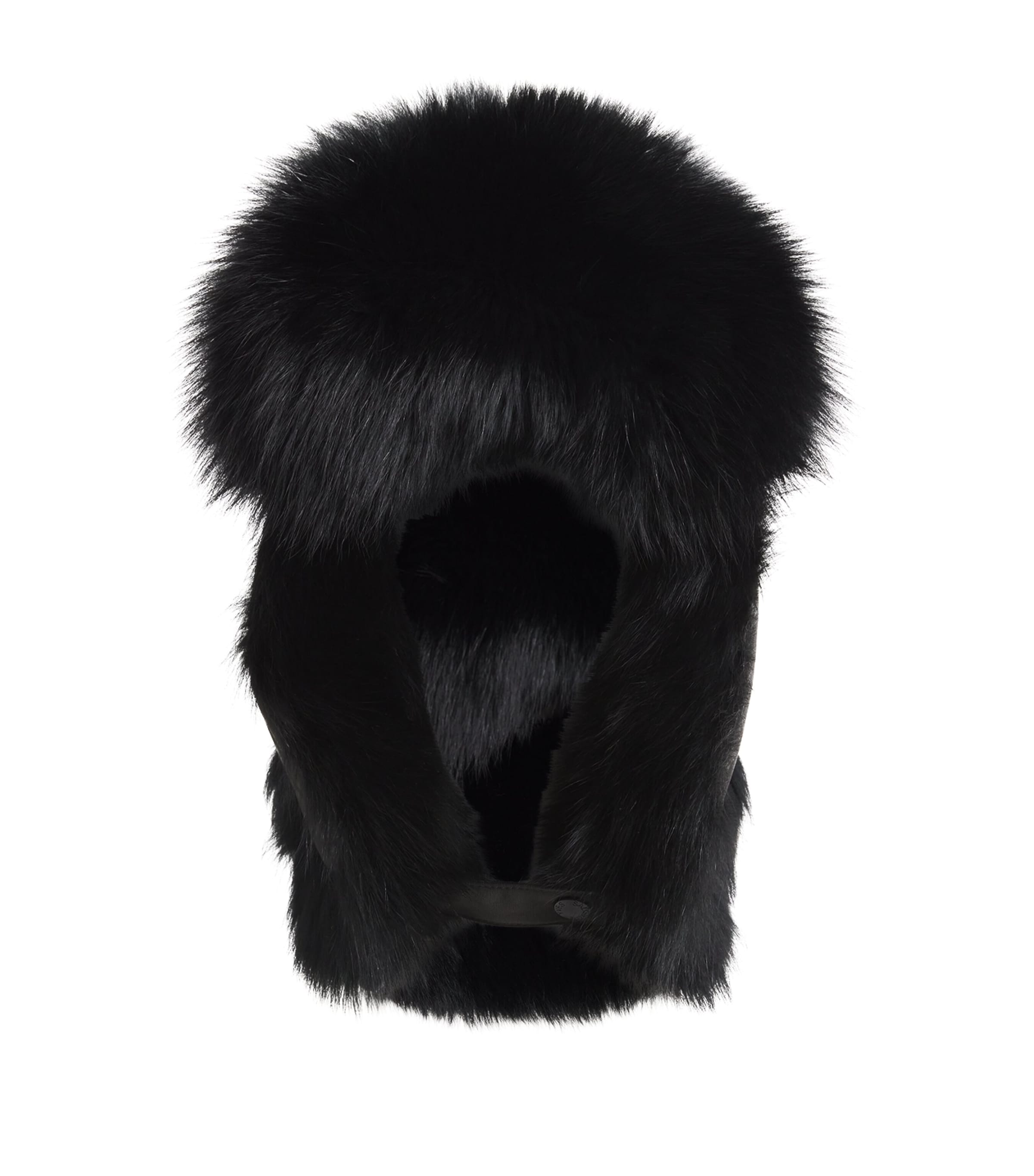 Yves Salomon Fox Fur Chapka Ski Hat In Black