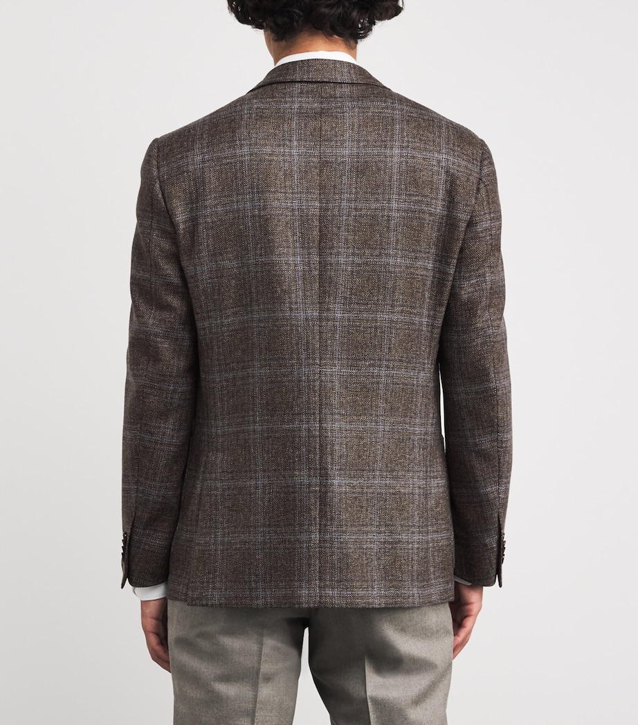 Virgin Wool Check Blazer 032 BBORWN Image 4