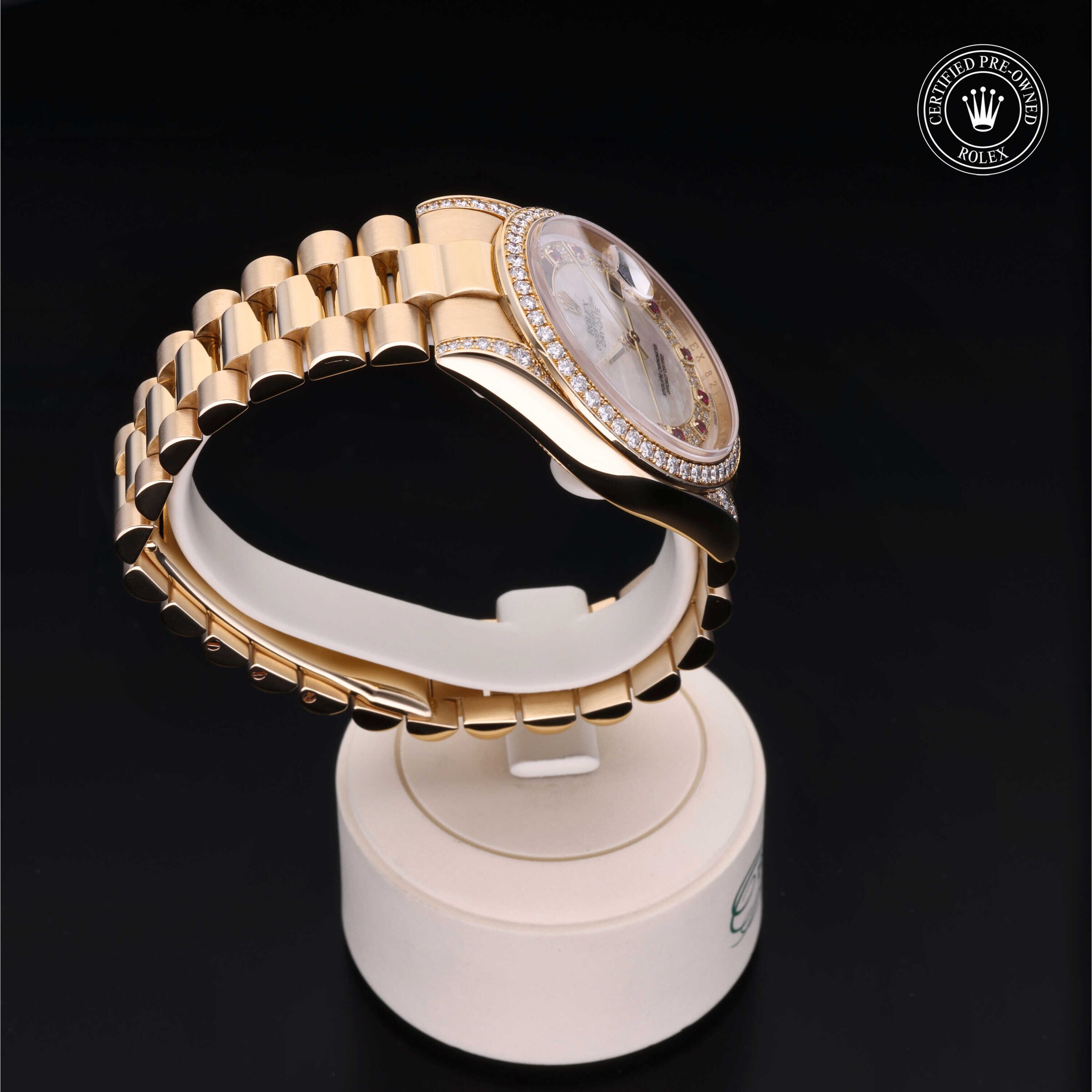 Model image: rolex-certified-pre-owned-Oyster Perpetual Day-Date-36mm-18ct Yellow Gold, Diamond Lugs-2010s-M118388-0030