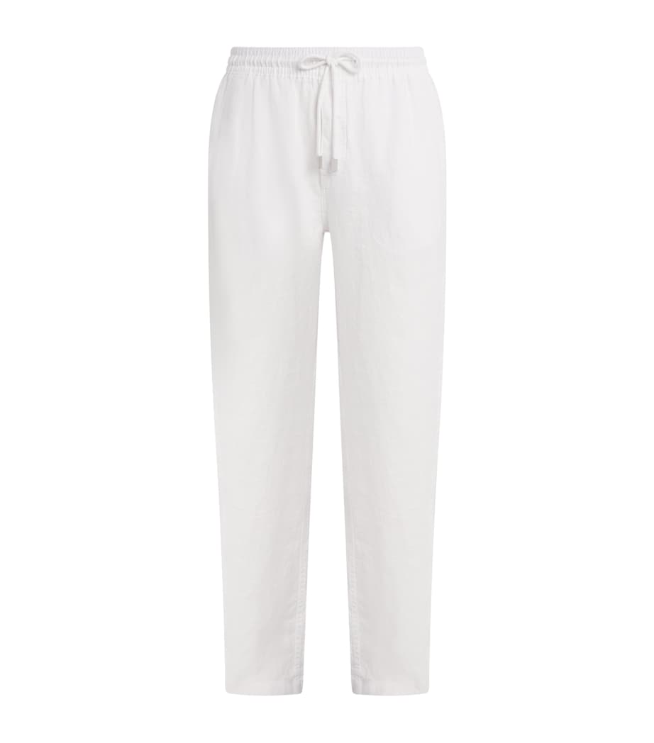 Linen Pacha Drawstring Trousers 010-WHITE Image 1