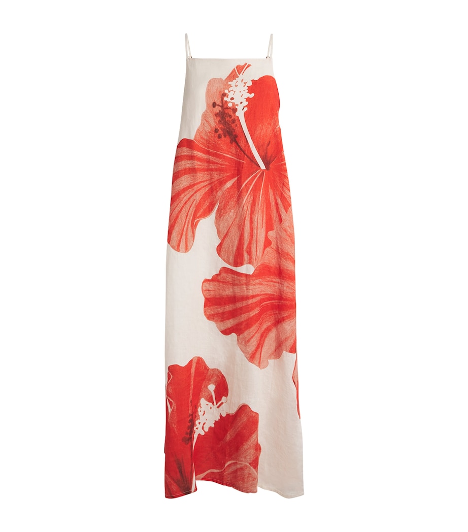 Linen Hibiscus Nightdress CREAM/RED Image 1