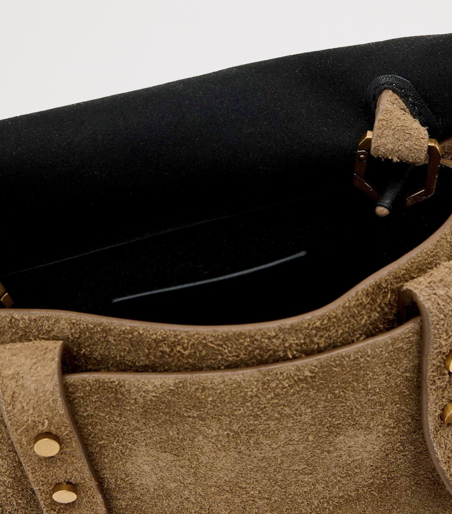 AllSaints Mini Suede Ursa Cross-Body Bag Biscuit Brown Image 4