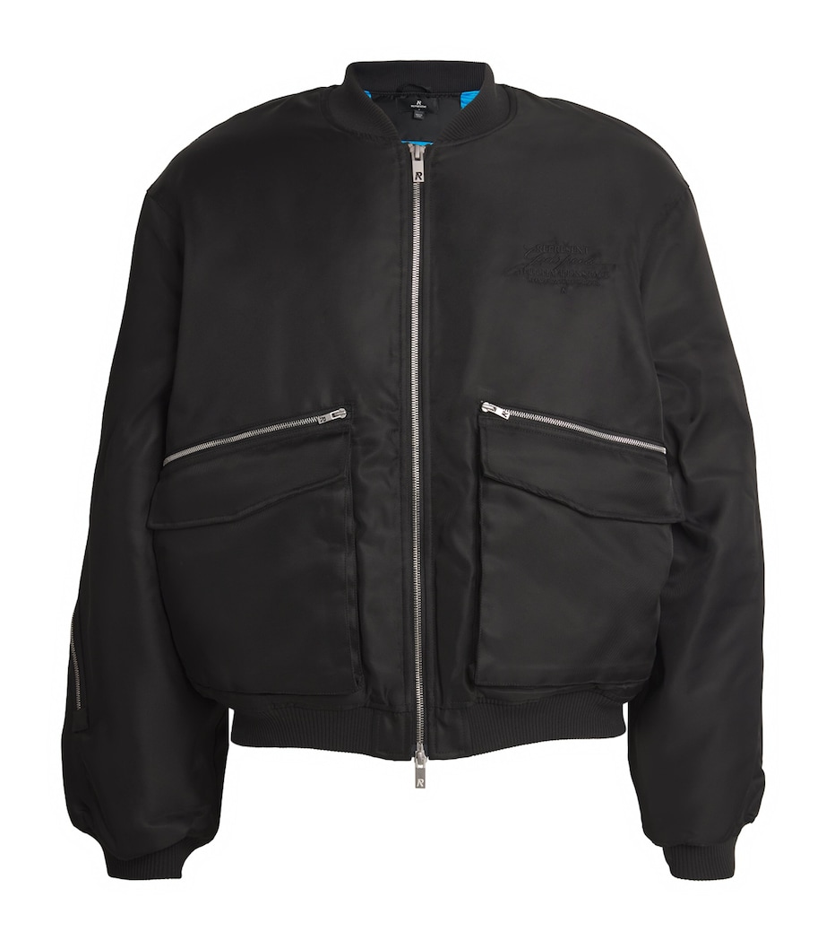 Represent Mens Expandable Padded Bomber Jacket Jet Black Image 1