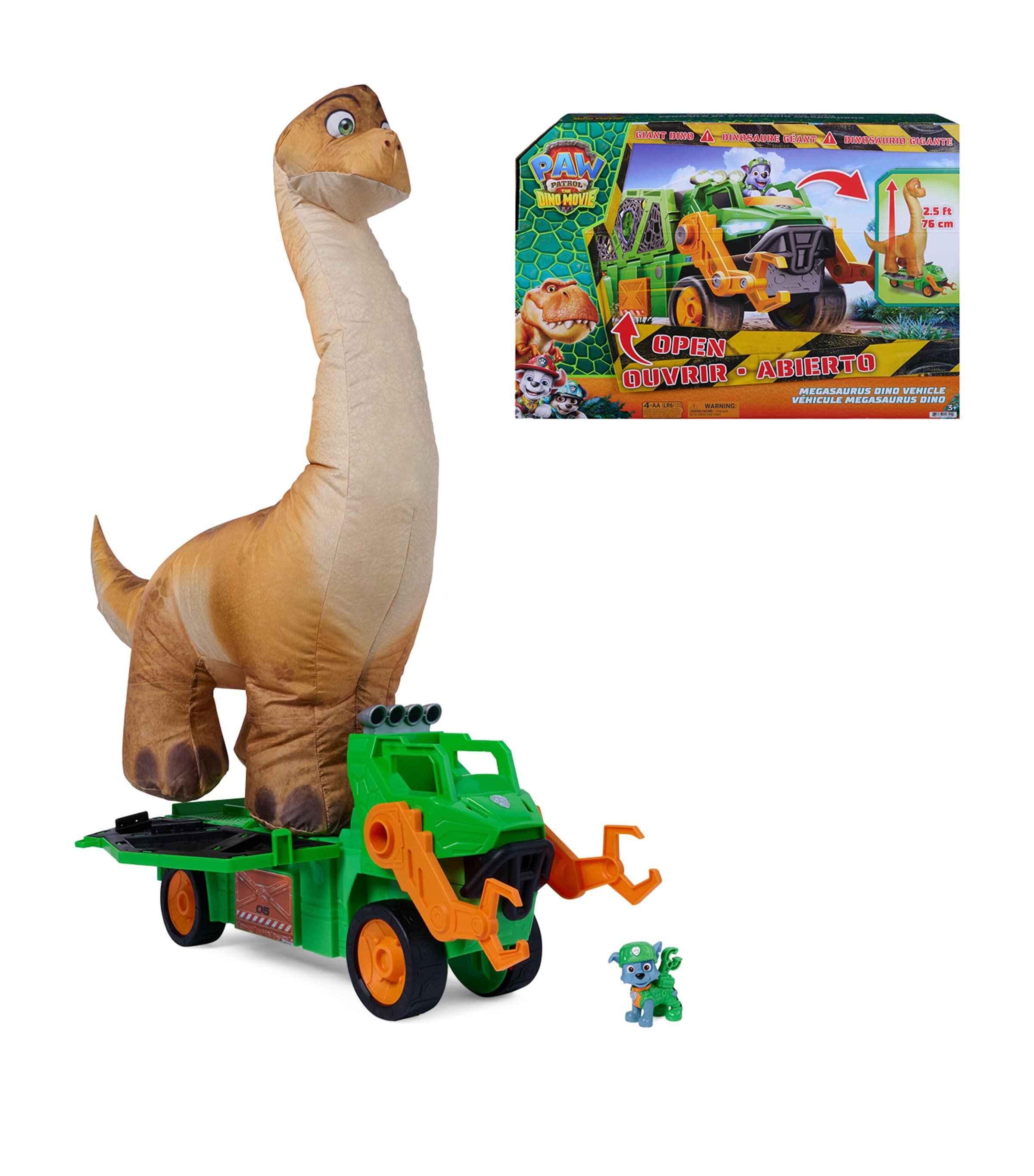 PAW Patrol PAW Patrol: The Dino Movie, Megasaurus Dino Vehicle Image 1