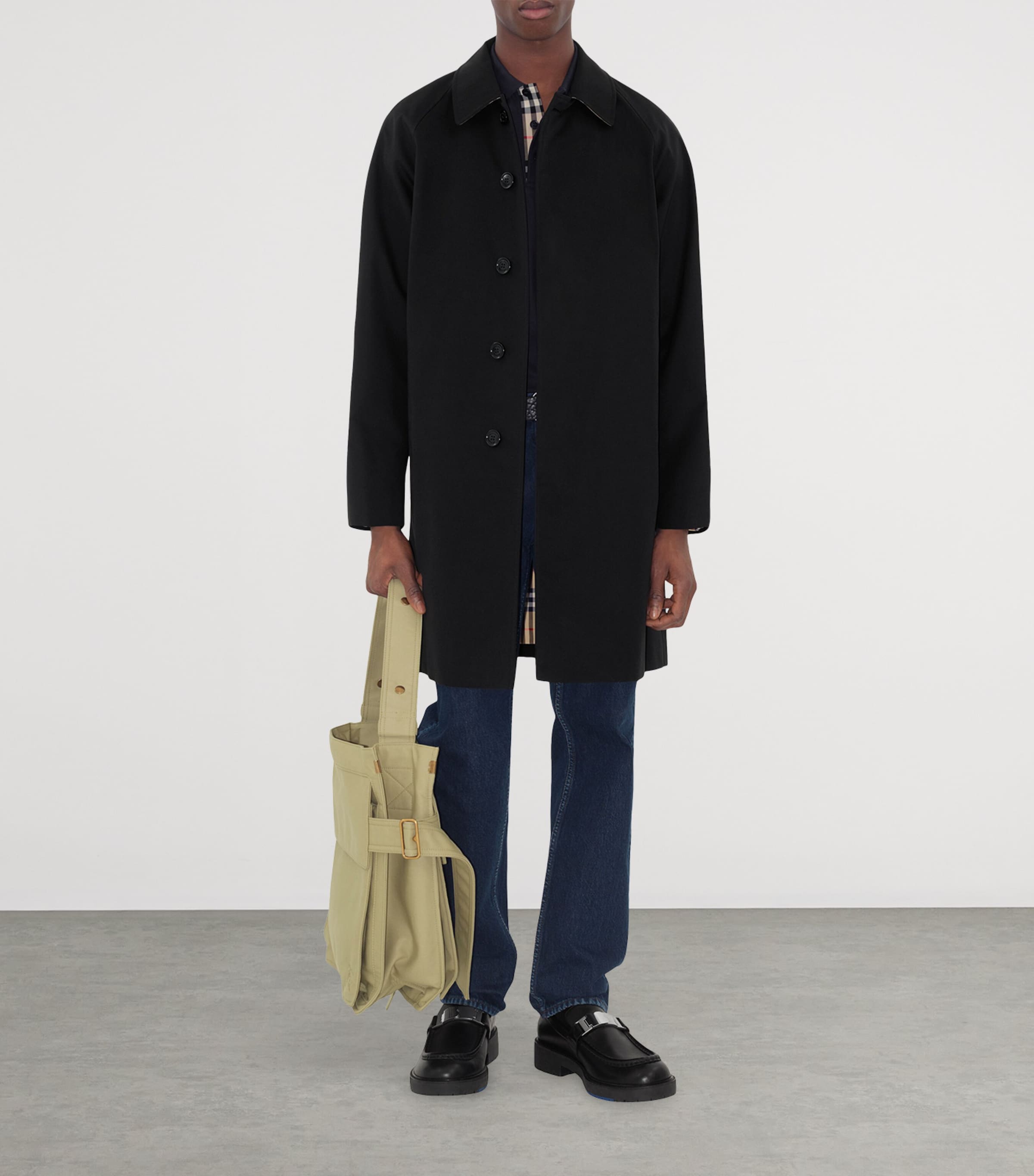 Cotton Camden Heritage Mid-Length Car Coat BLACK Image 2