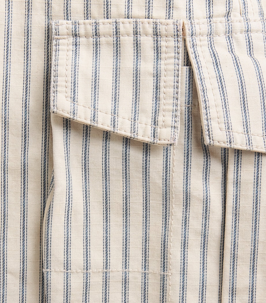 424 Mens Cotton Cargo Pants White/blu Image 6