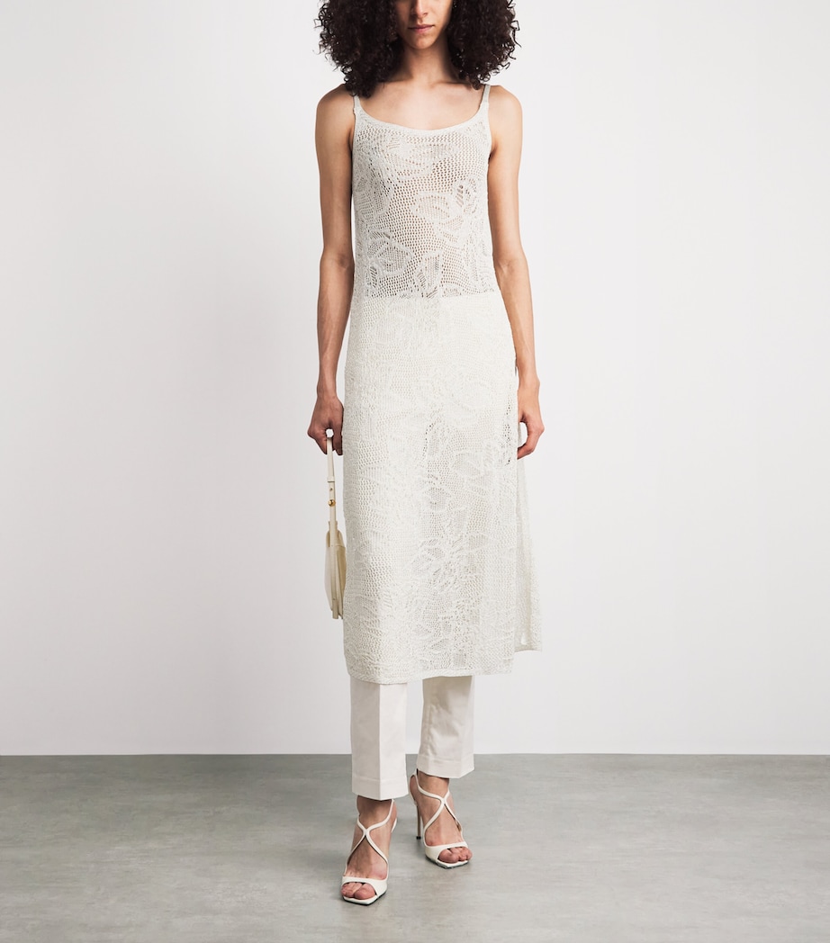 Fabiana Filippi Womens Sequinned Open-Work Midi Dress Mastice Image 2