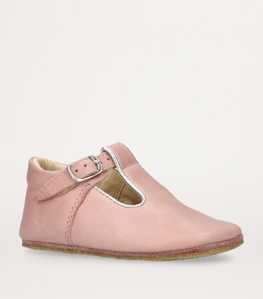 Leather Babette Crib Shoes PALE PINK Image 3
