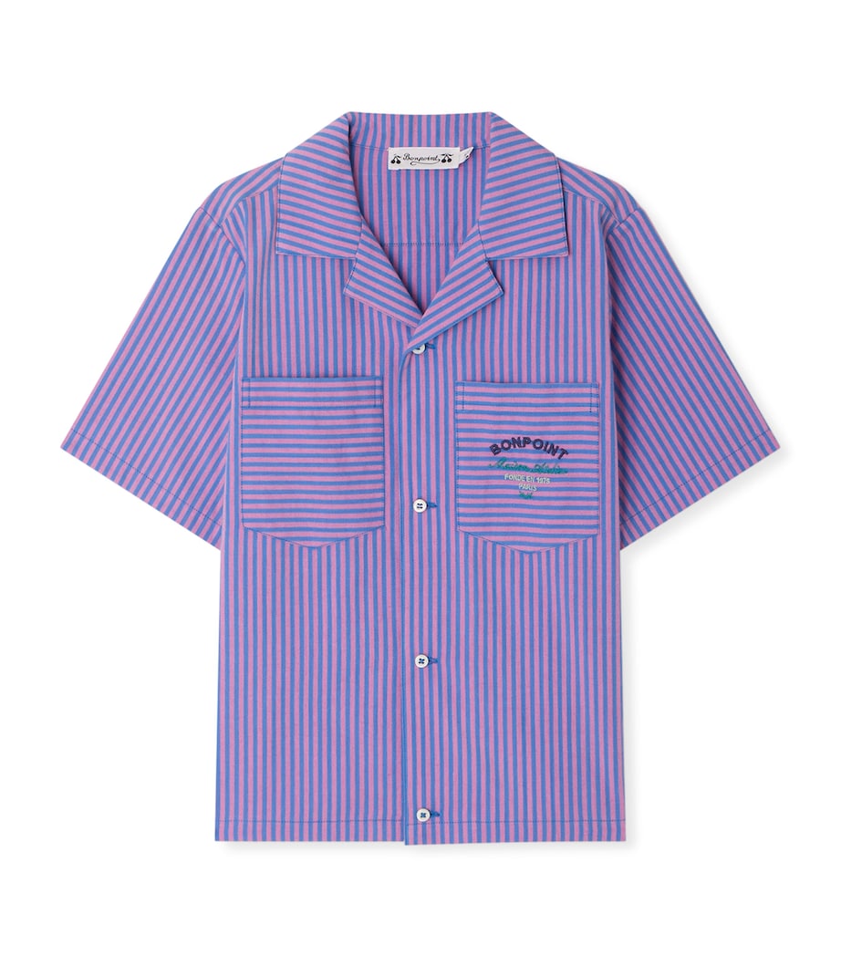 Organic Cotton Fabri Shirt (4-8 Years) RAYURES VIOLET Image 1
