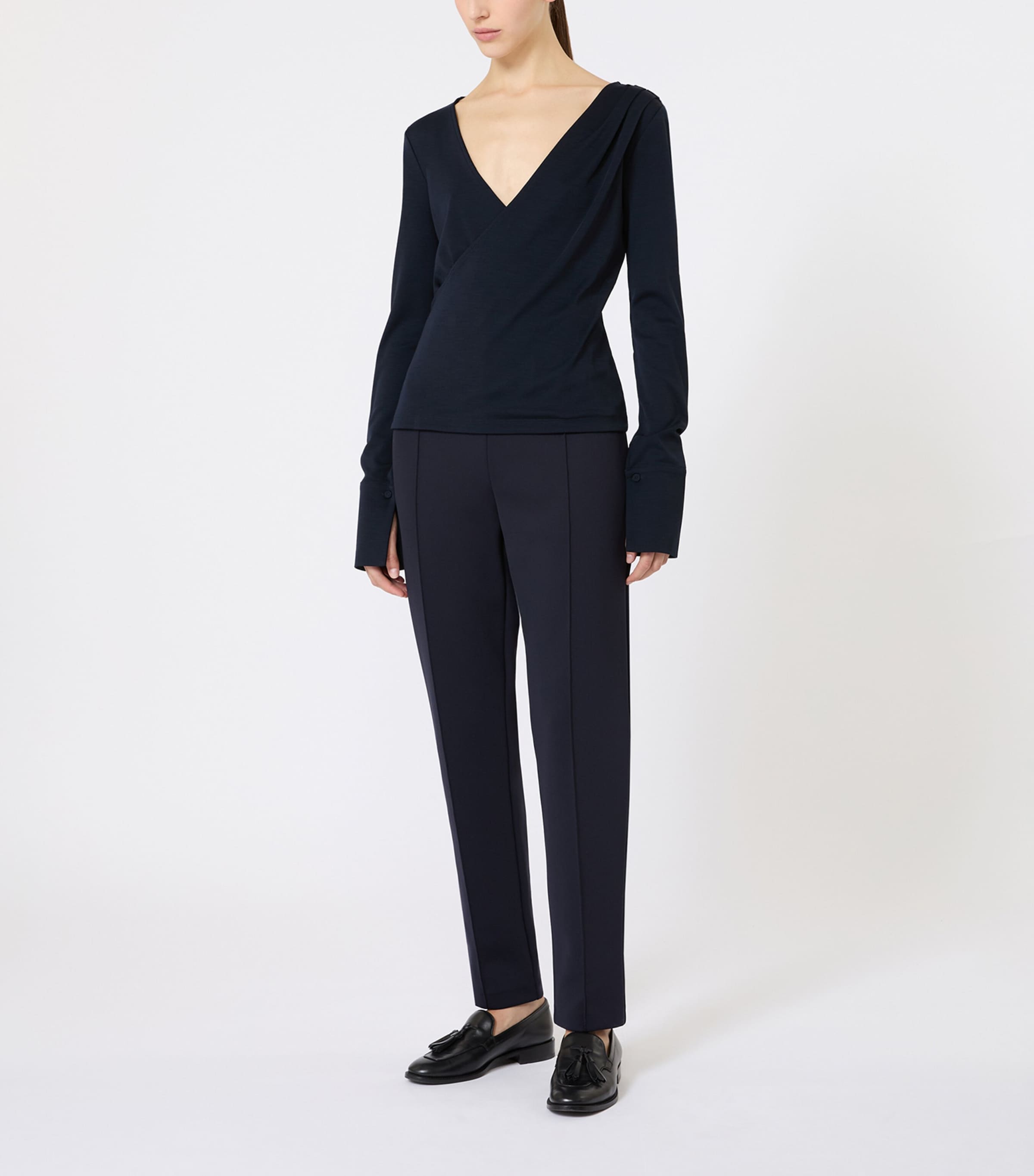 Virgin Wool Wrap Top ULTRAMARINE Image 4