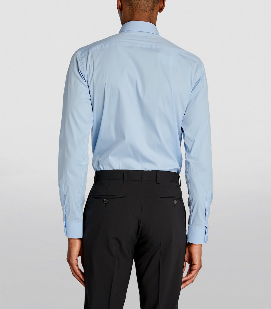 Cotton-Blend Point-Collar Shirt SKY BLUE Image 4