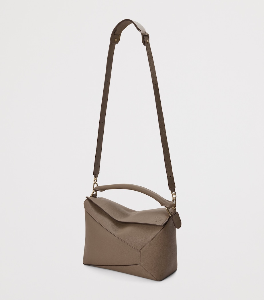 Medium Leather Puzzle Edge Top-Handle Bag TAUPE Image 5
