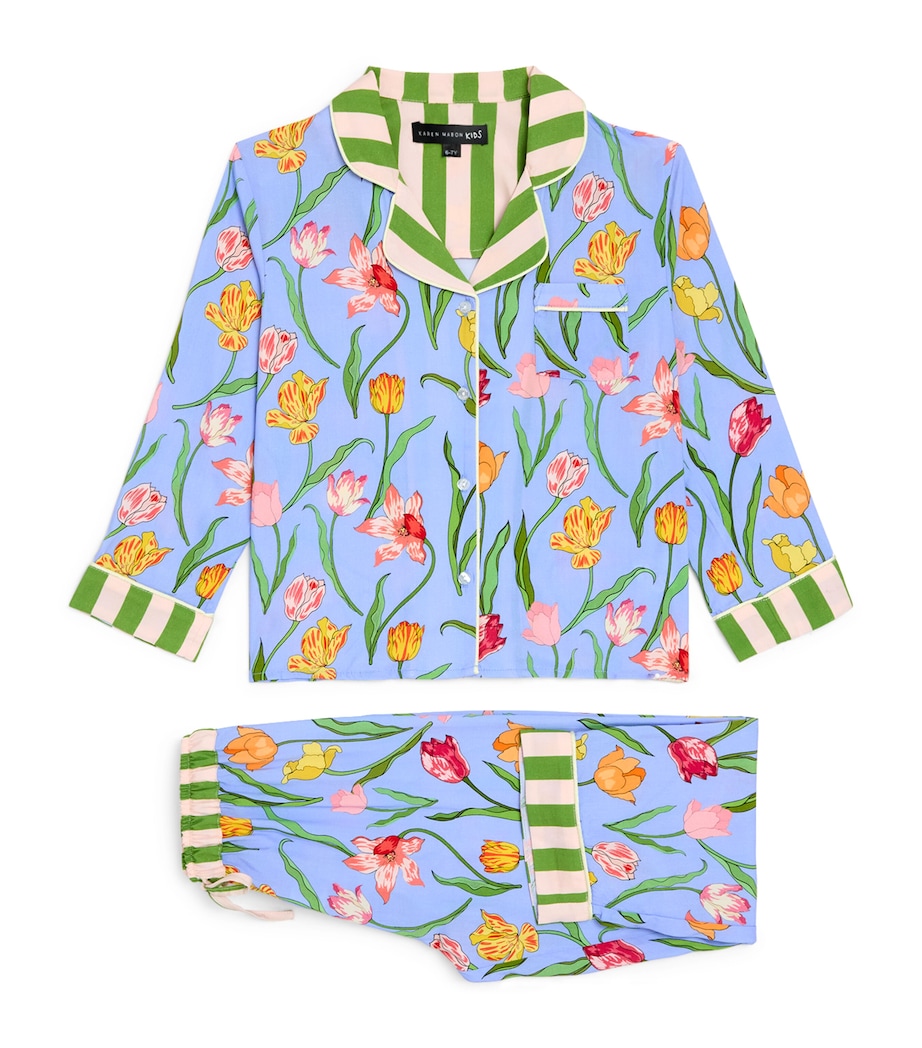Tulips Pyjama Set (2-13 Years) BLUE Image 1