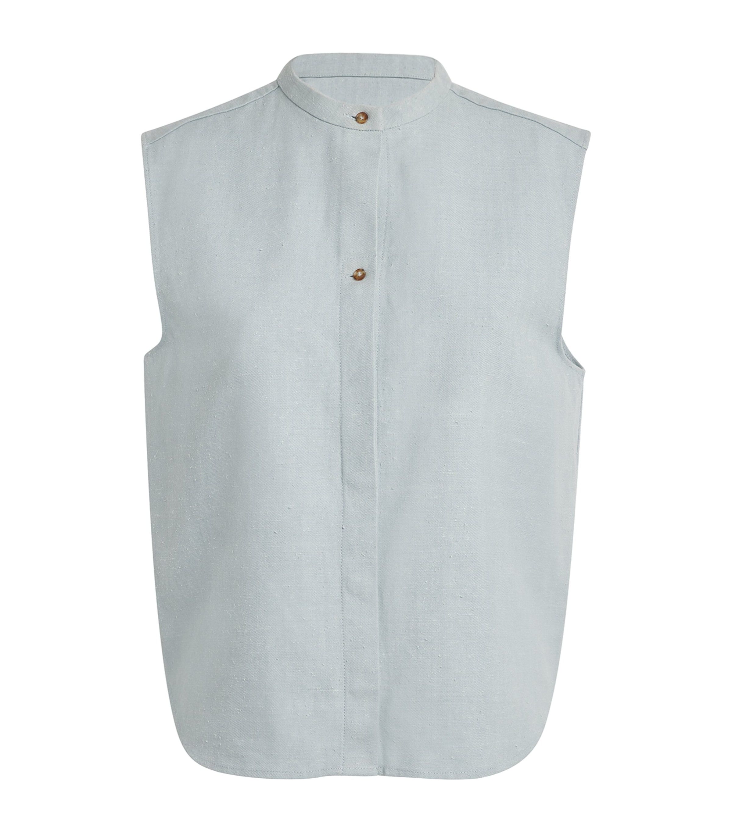LOULOU STUDIO COTTON SLEEVELESS LINO BLOUSE