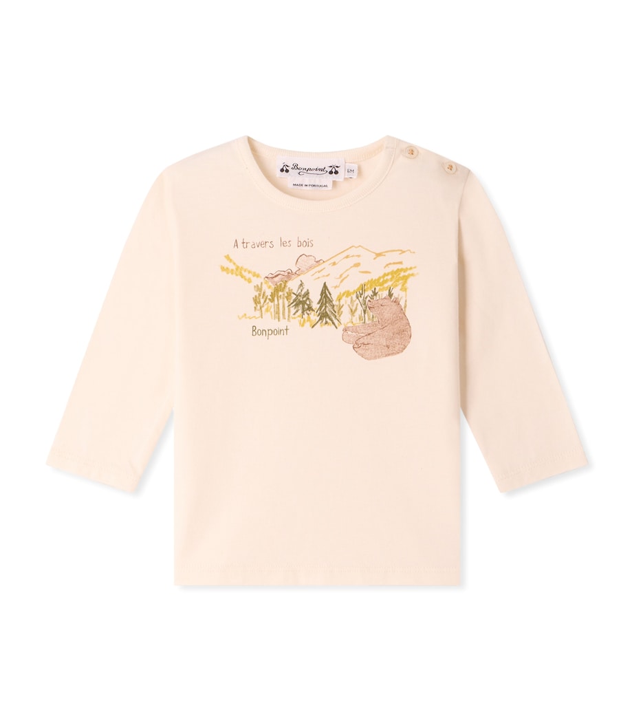 Bonpoint Cotton Bear Print T-shirt (6-18 Months) Upb Ivoire Image 1