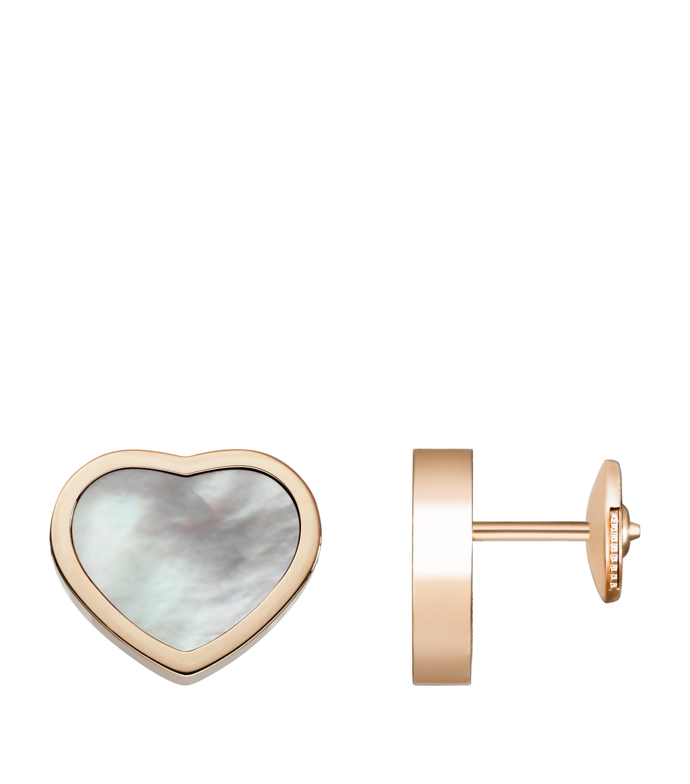 Rose Gold and Mother-of-Pearl Happy Hearts Stud Earrings 18K ROSE GOLD Image 4