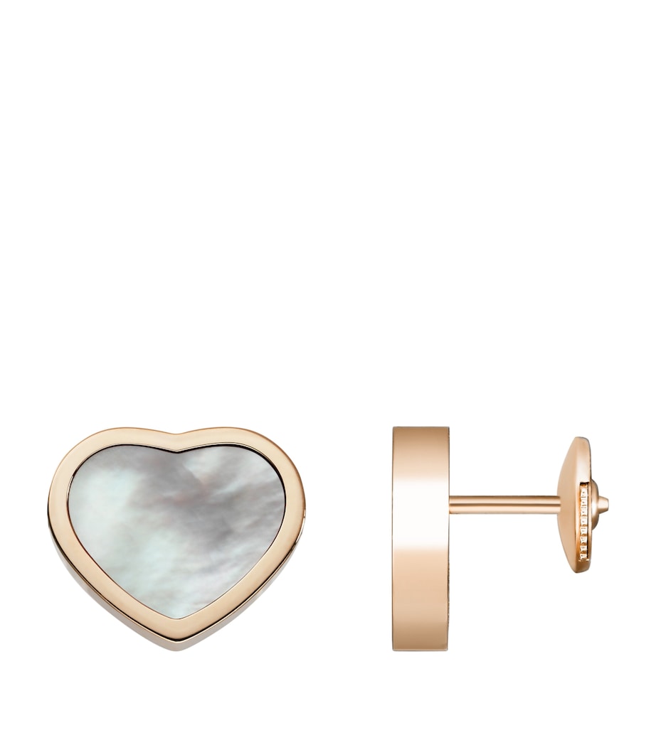 Rose Gold and Mother-of-Pearl Happy Hearts Stud Earrings 18K ROSE GOLD Image 4