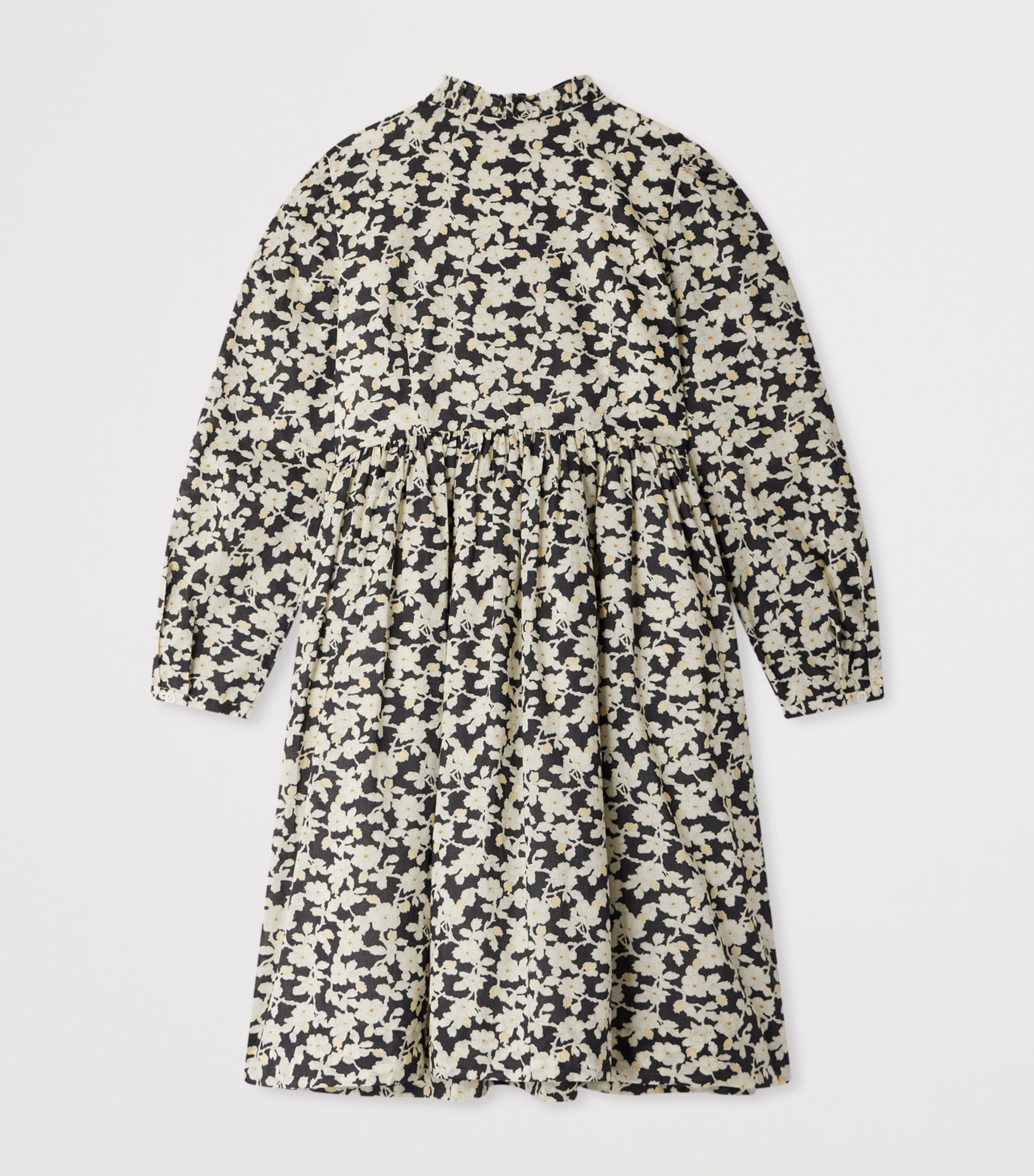 Organic Cotton Floral Dress (4-14 Years) FLEURS NOIR Image 2