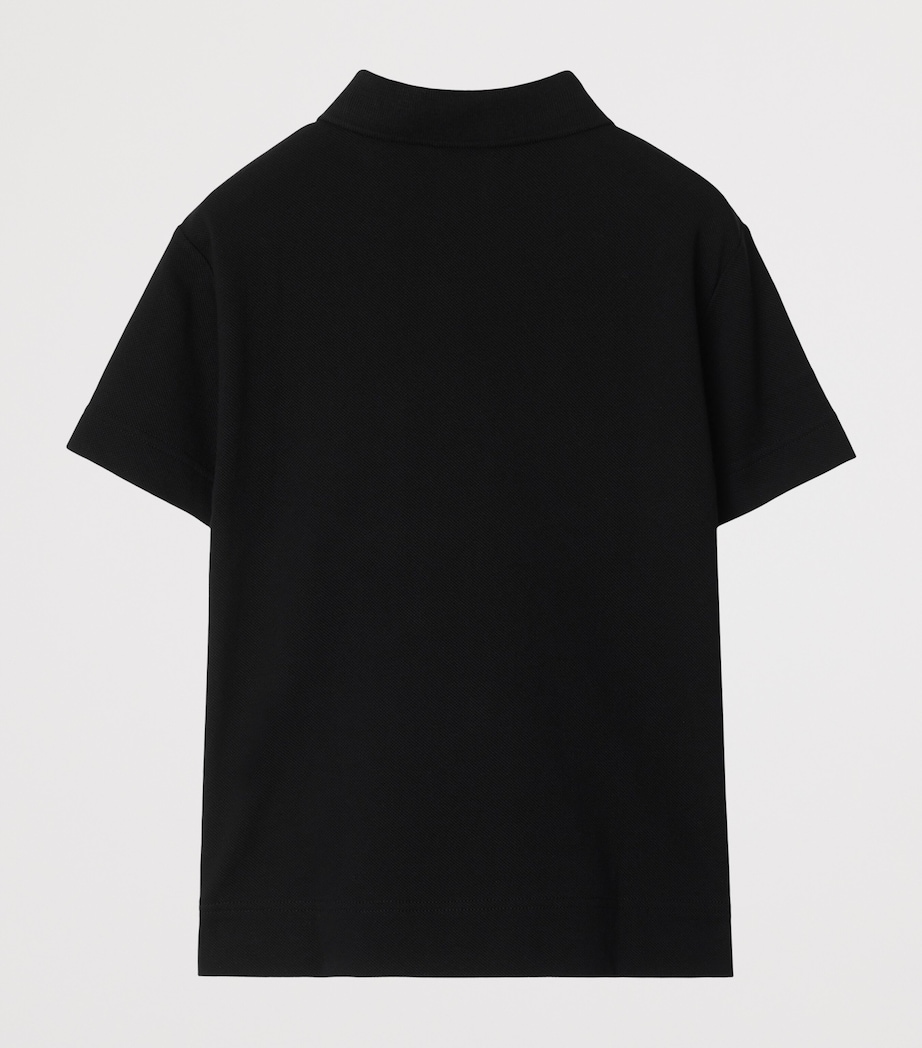 Burberry Kids Cotton EKD Polo Shirt (3-12 Years) Black Image 2
