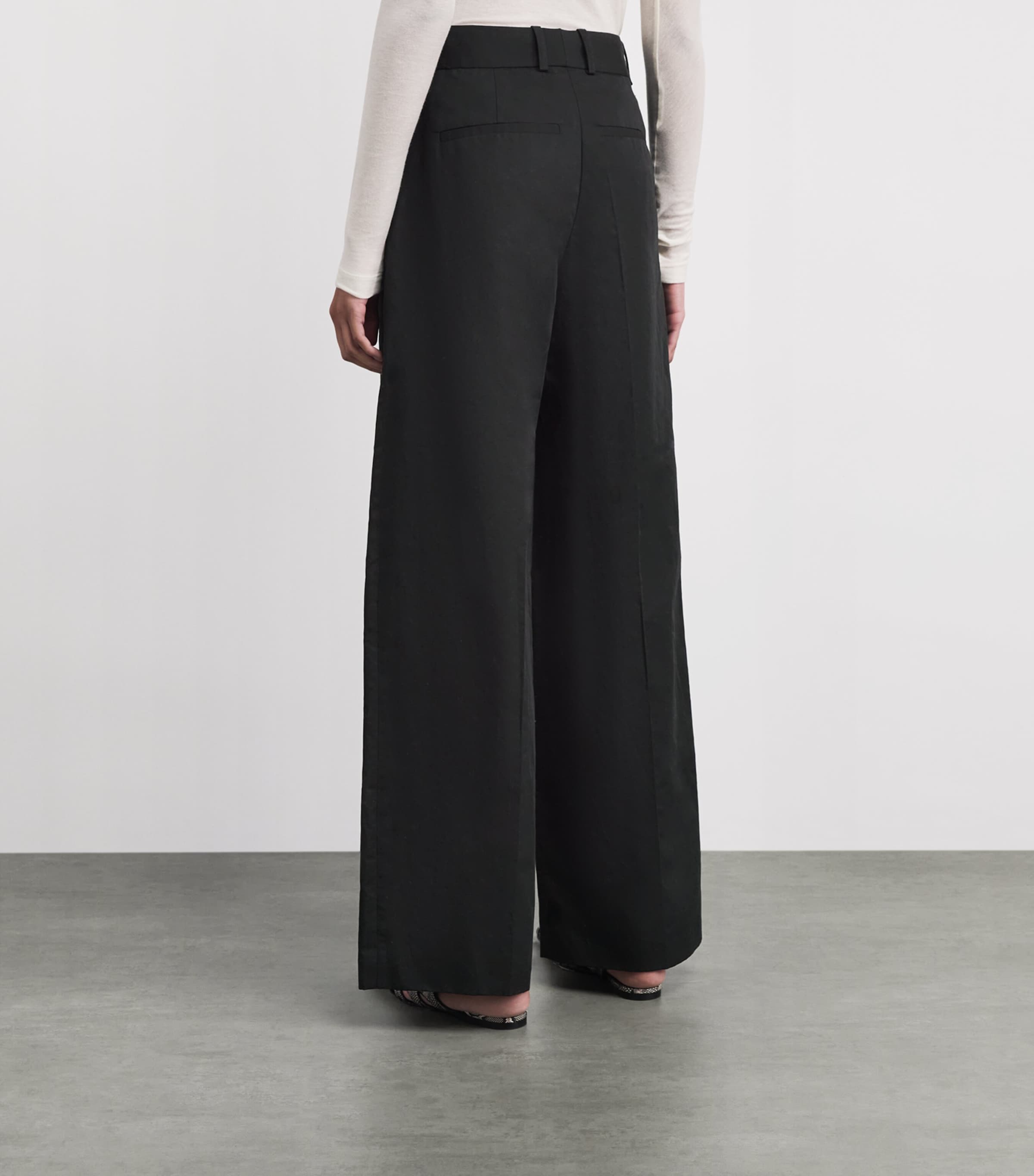 Joseph Womens Cotton-Linen Jnane Trousers Black Image 5