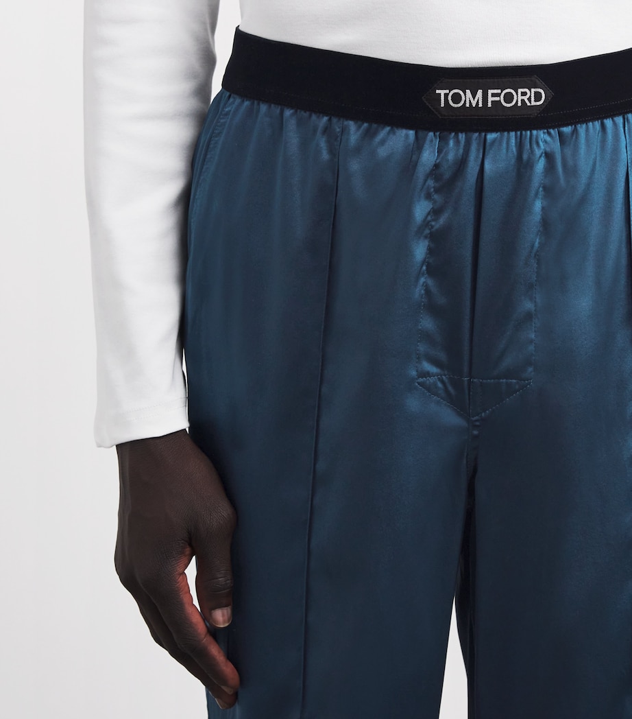 Silk Pyjama Bottoms 429/DEEP OCEAN Image 5