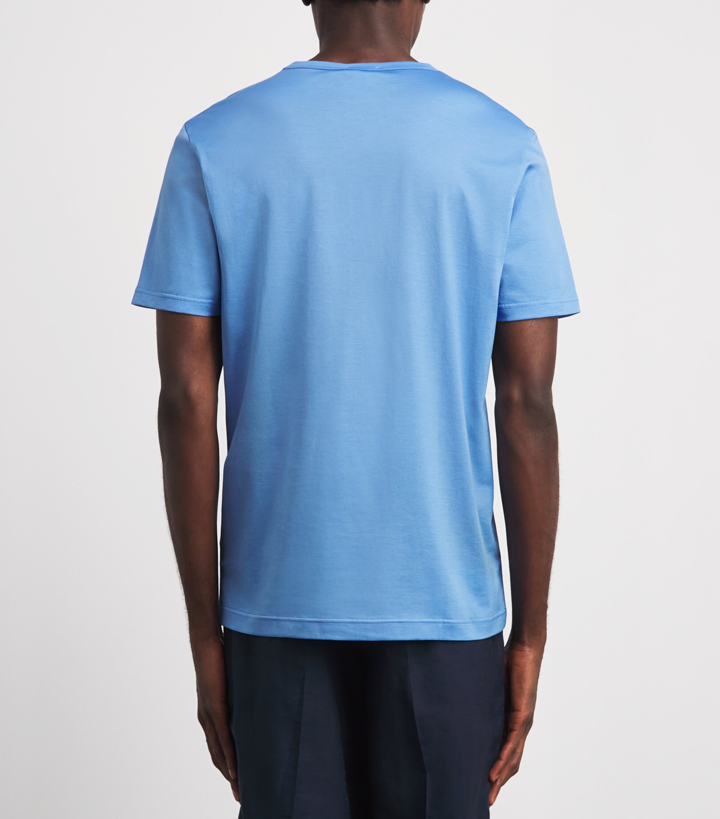 Sunspel Mens Supima Cotton Classic T-Shirt Buww Azure Blue Image 5