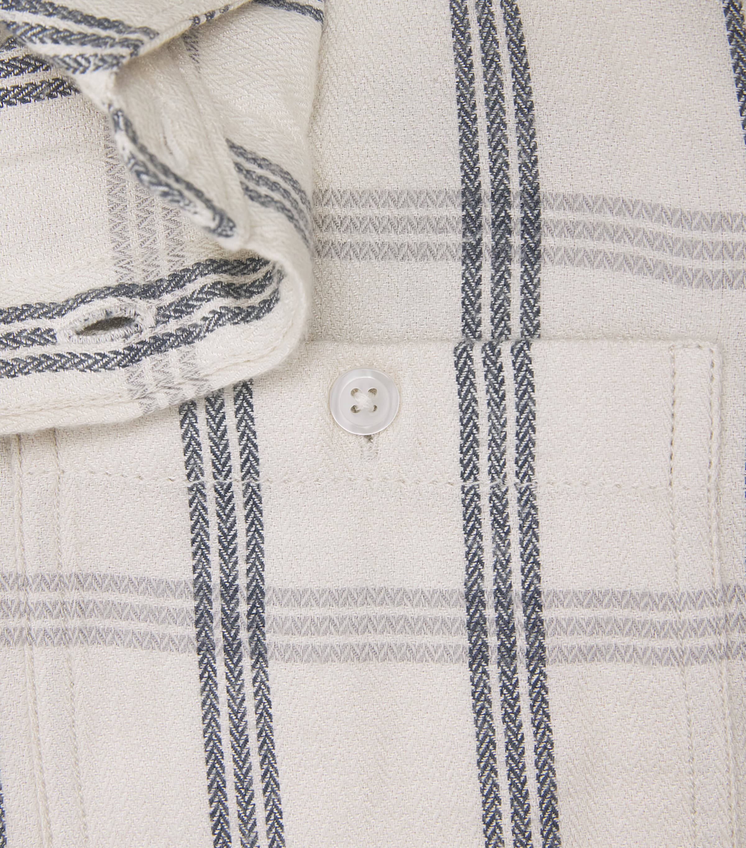 PAIGE Mens Cotton-Blend Check Everett Shirt Blue Stucco Image 6