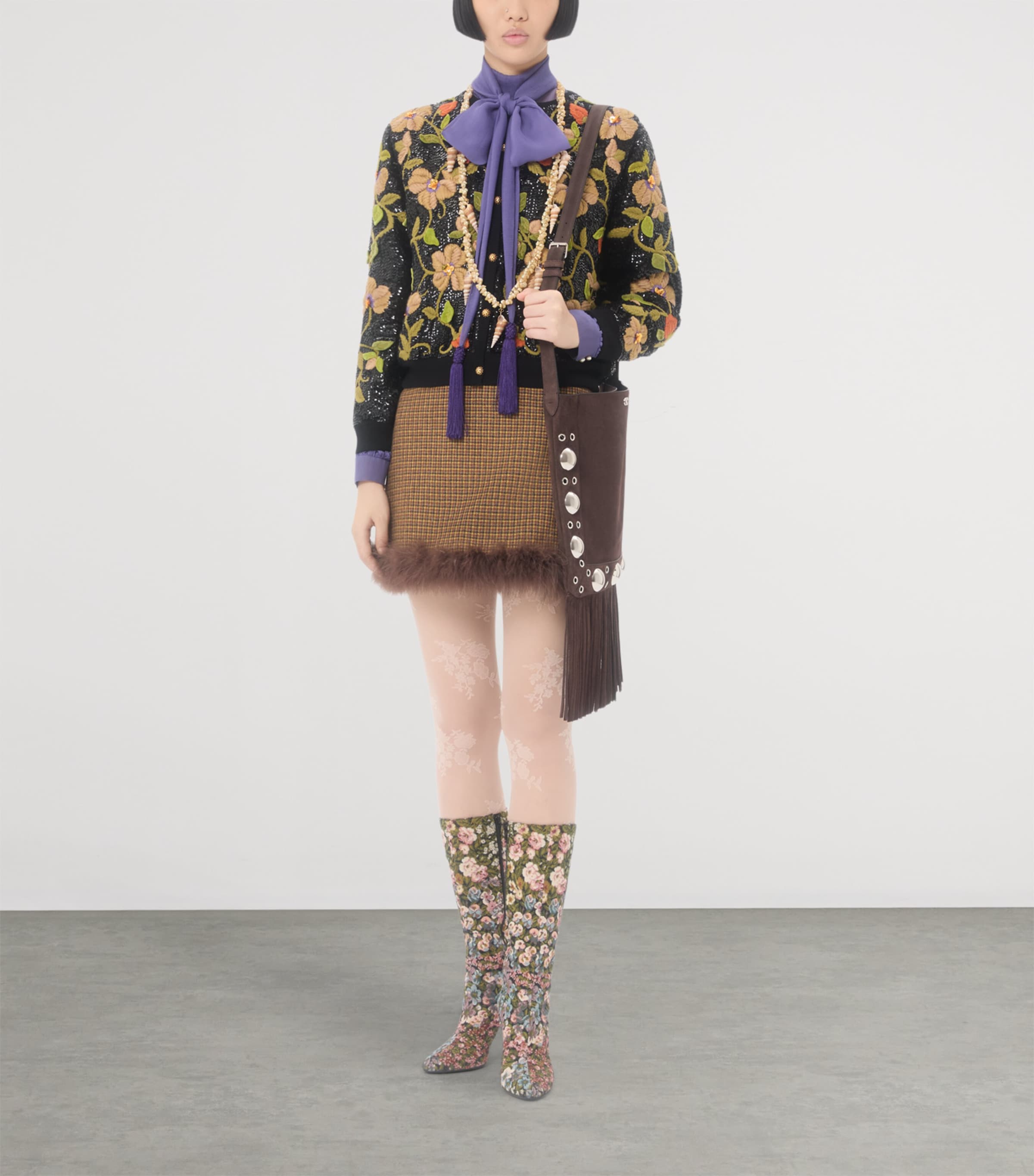 Silk Tie-Neck Shirt AE8 Image 5