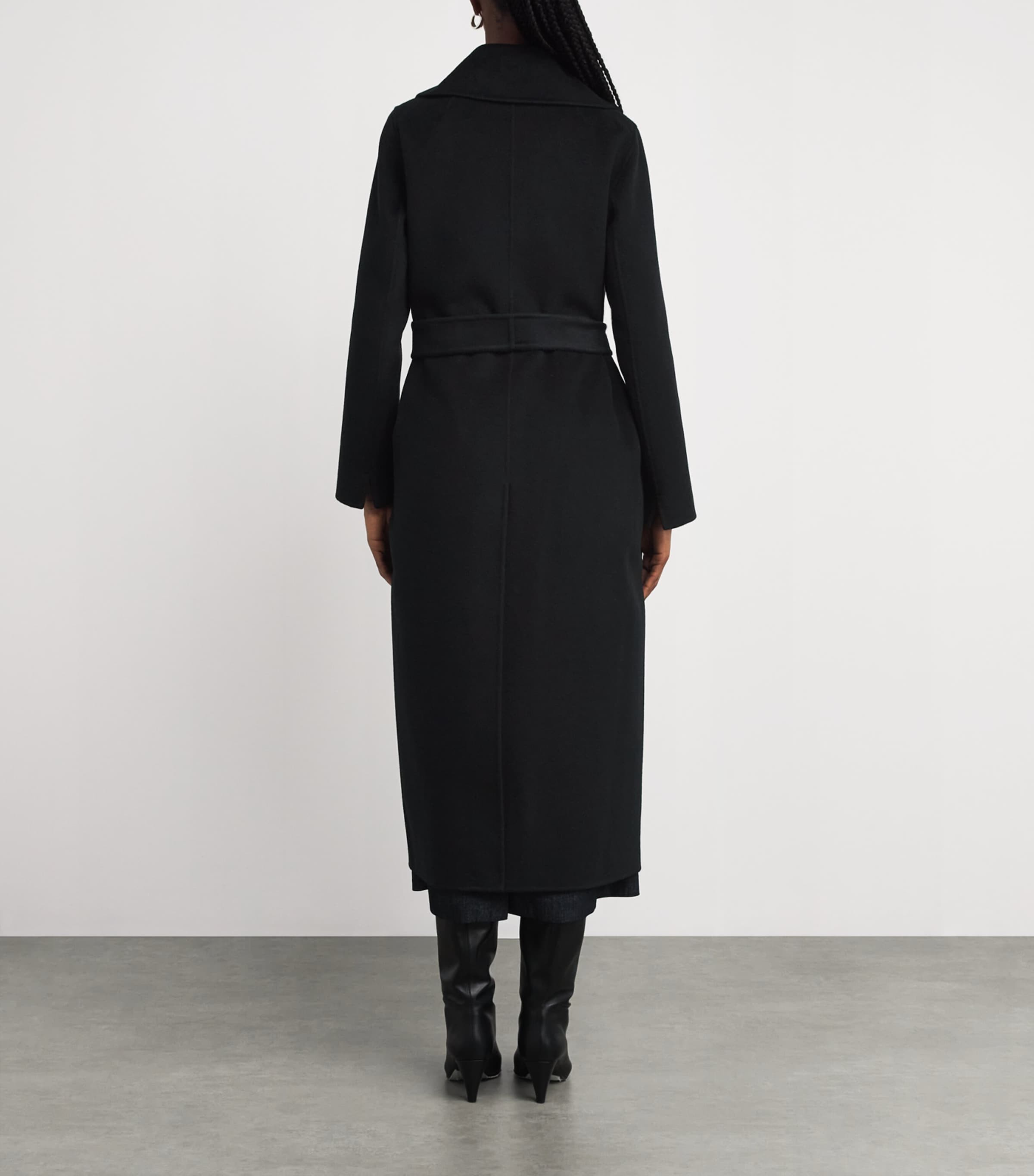 Virgin Wool-Cashmere Wrap Coat BLACK Image 4