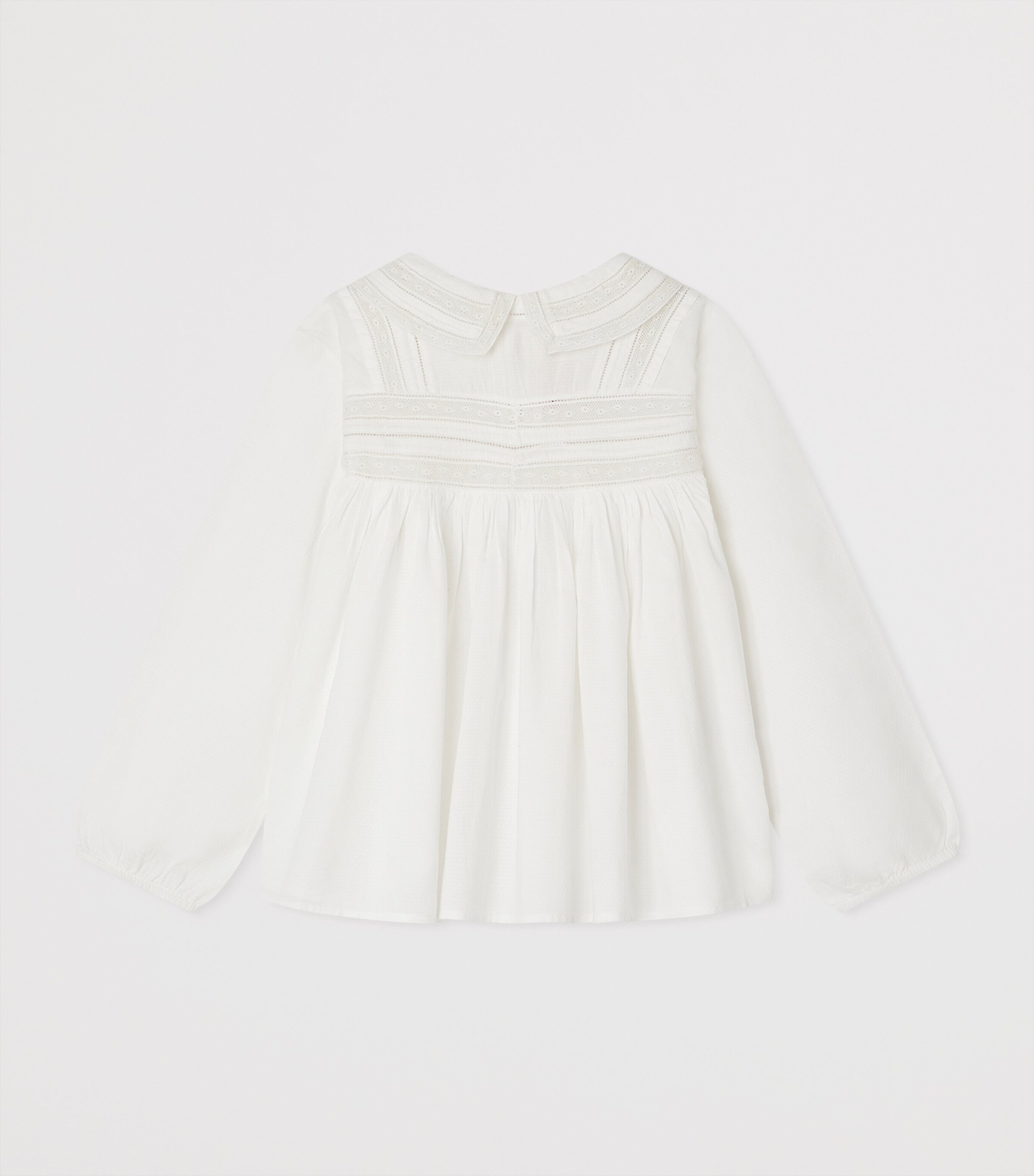 Bonpoint Cotton Blouse (10-14 Years) Blanc Lait Image 2