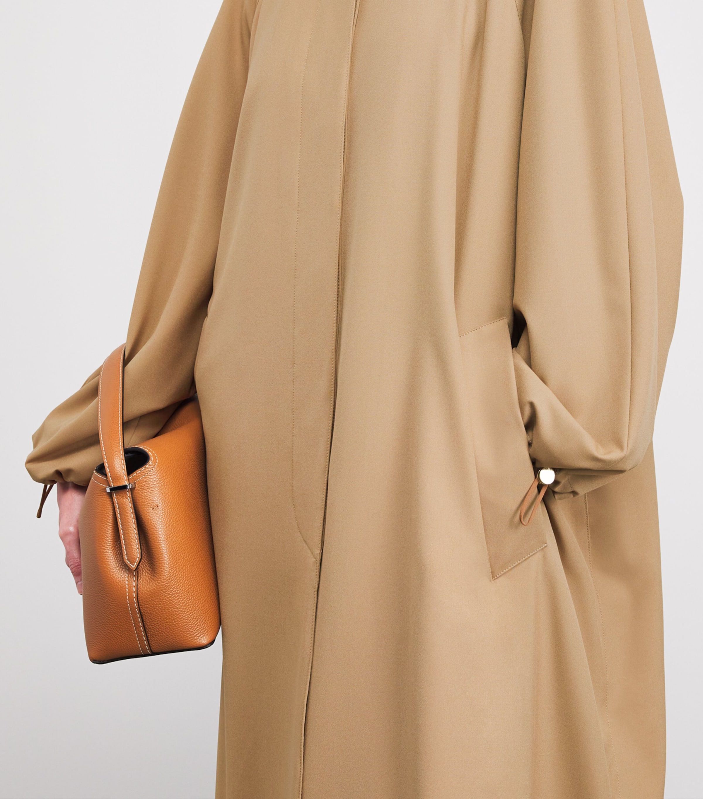 Fabiana Filippi Womens Drawstring-Detail Trench Coat Vimini Image 3
