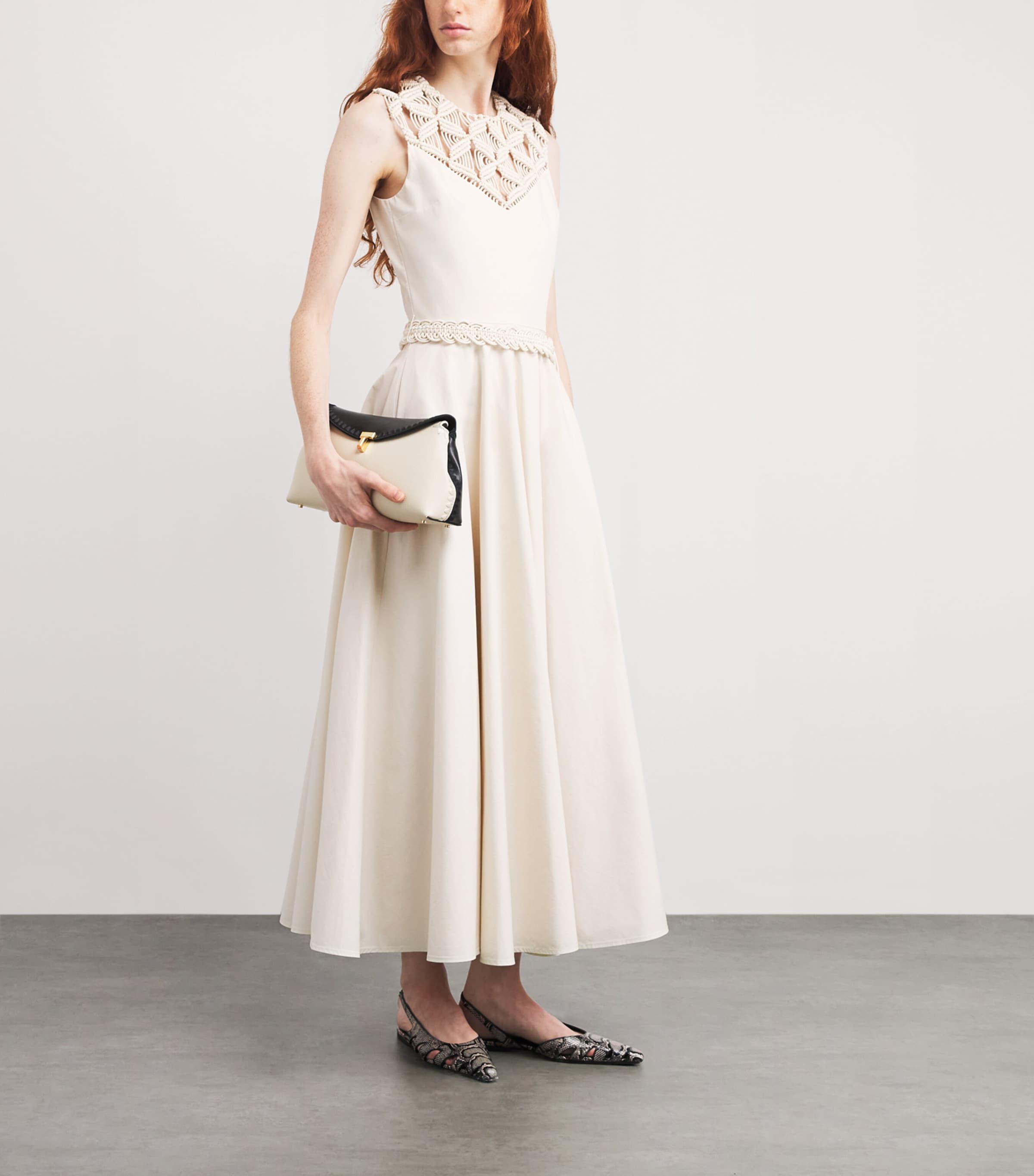Cotton Helin Midi Dress DUSTY WHITE Image 2
