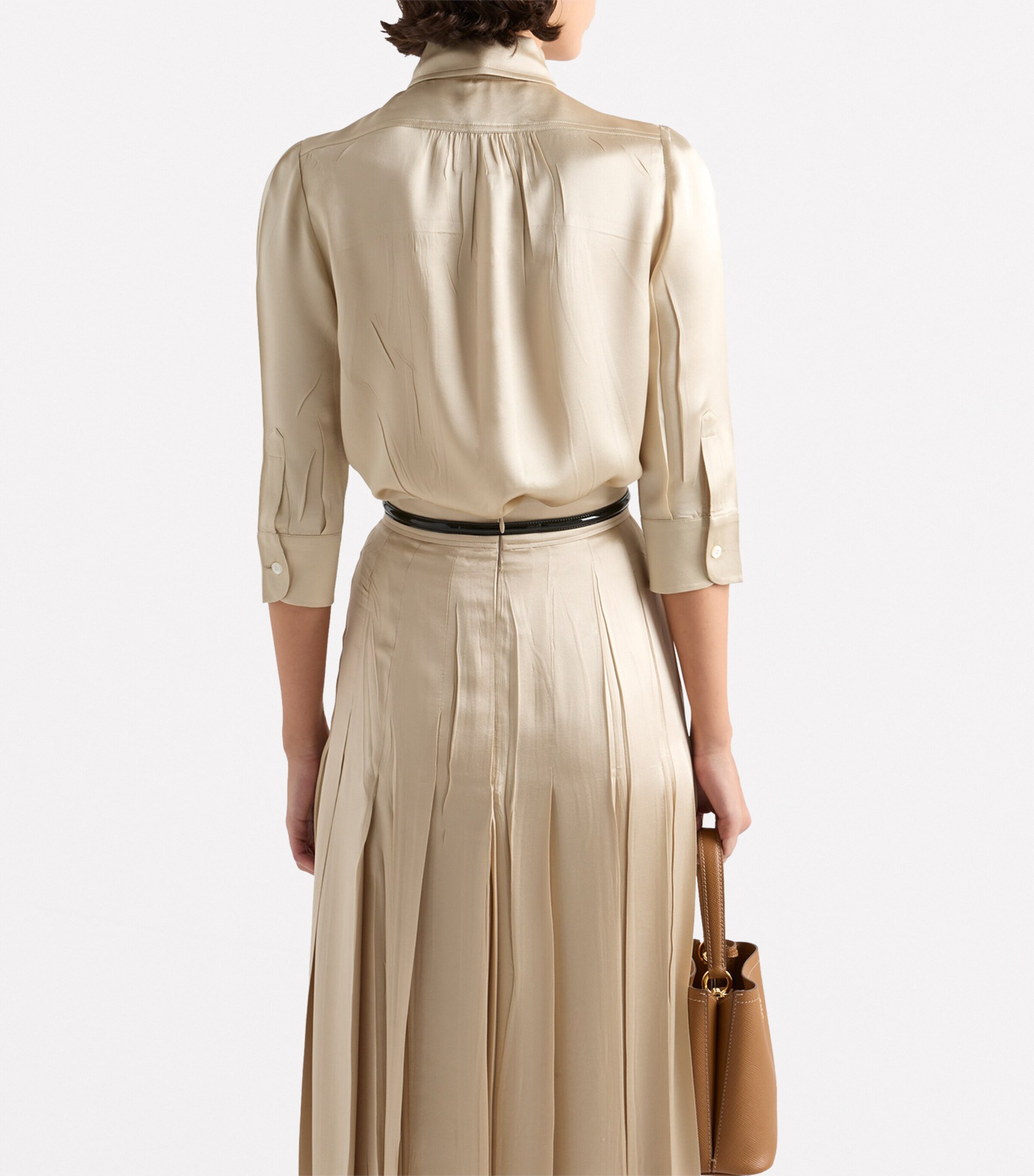 Prada Silk Satin Crepe Floral-Detail Shirt | Harrods UK