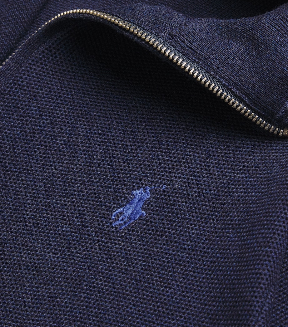 Cotton Quarter-Zip Sweatshirt NAVY Image 5