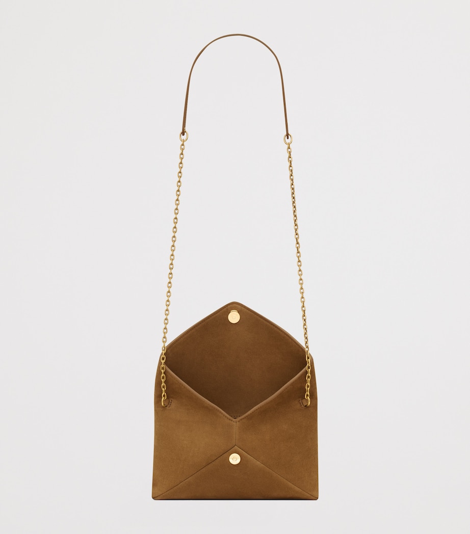 Saint Laurent Small Suede Cassandre Envelope Shoulder Bag Image 5