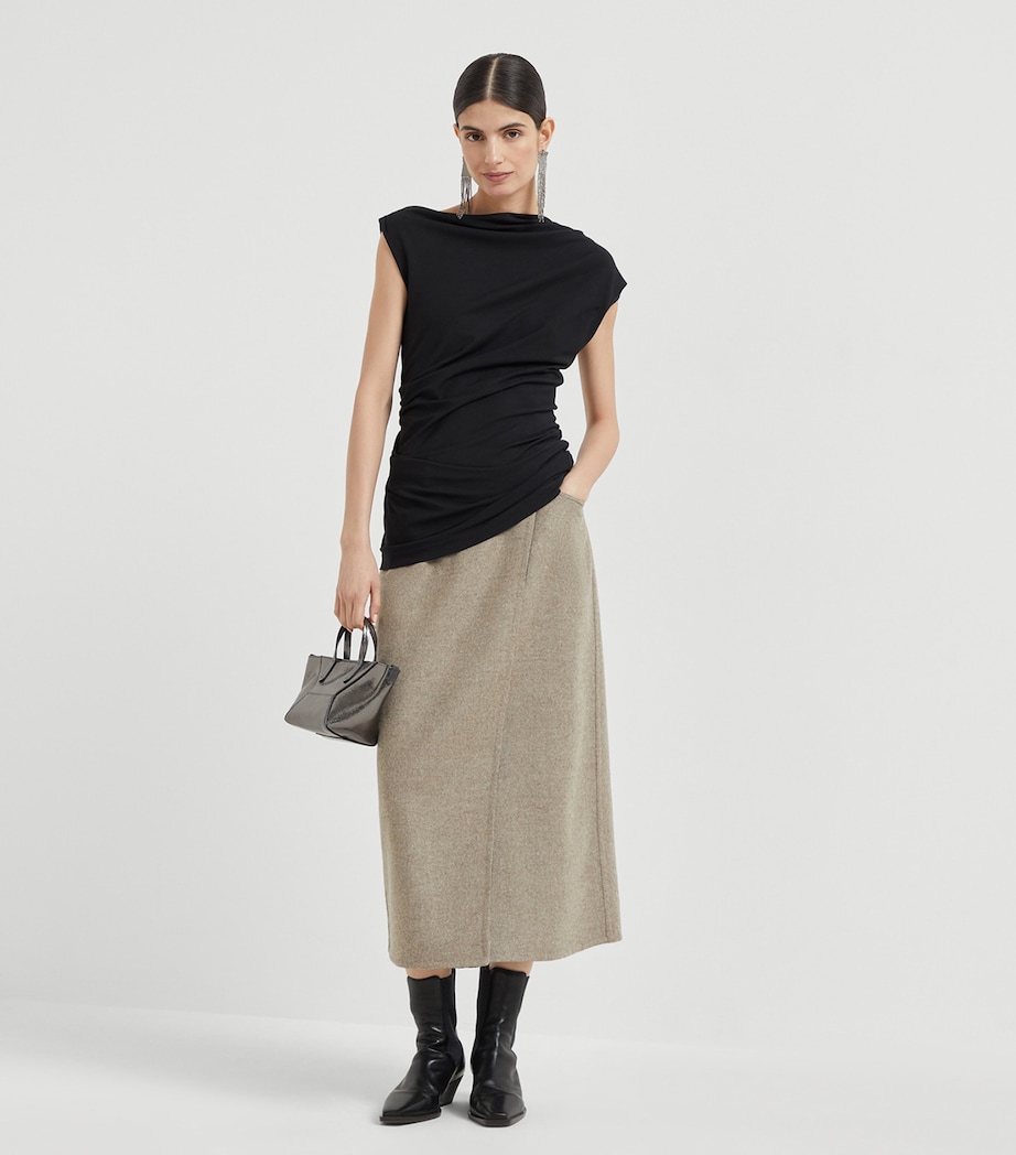 Techo Wool Ruched-Detail Blouse C101 Image 4