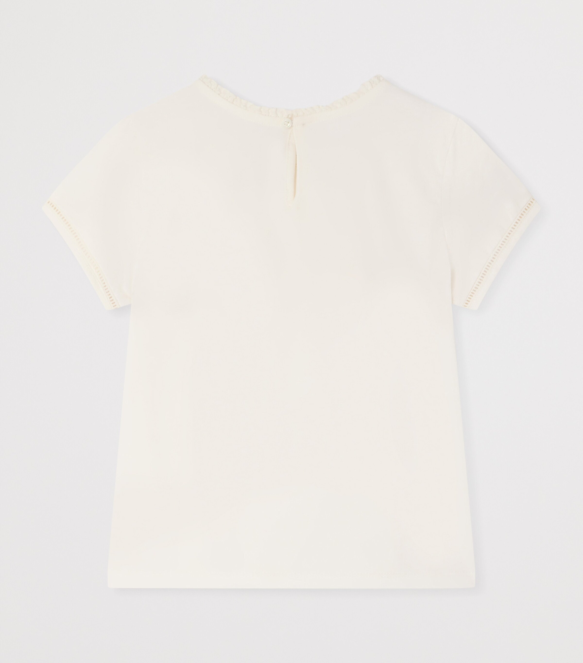 Bonpoint Cotton Caprici T-Shirt (10-14 Years) Upb Blanc Lait Image 2