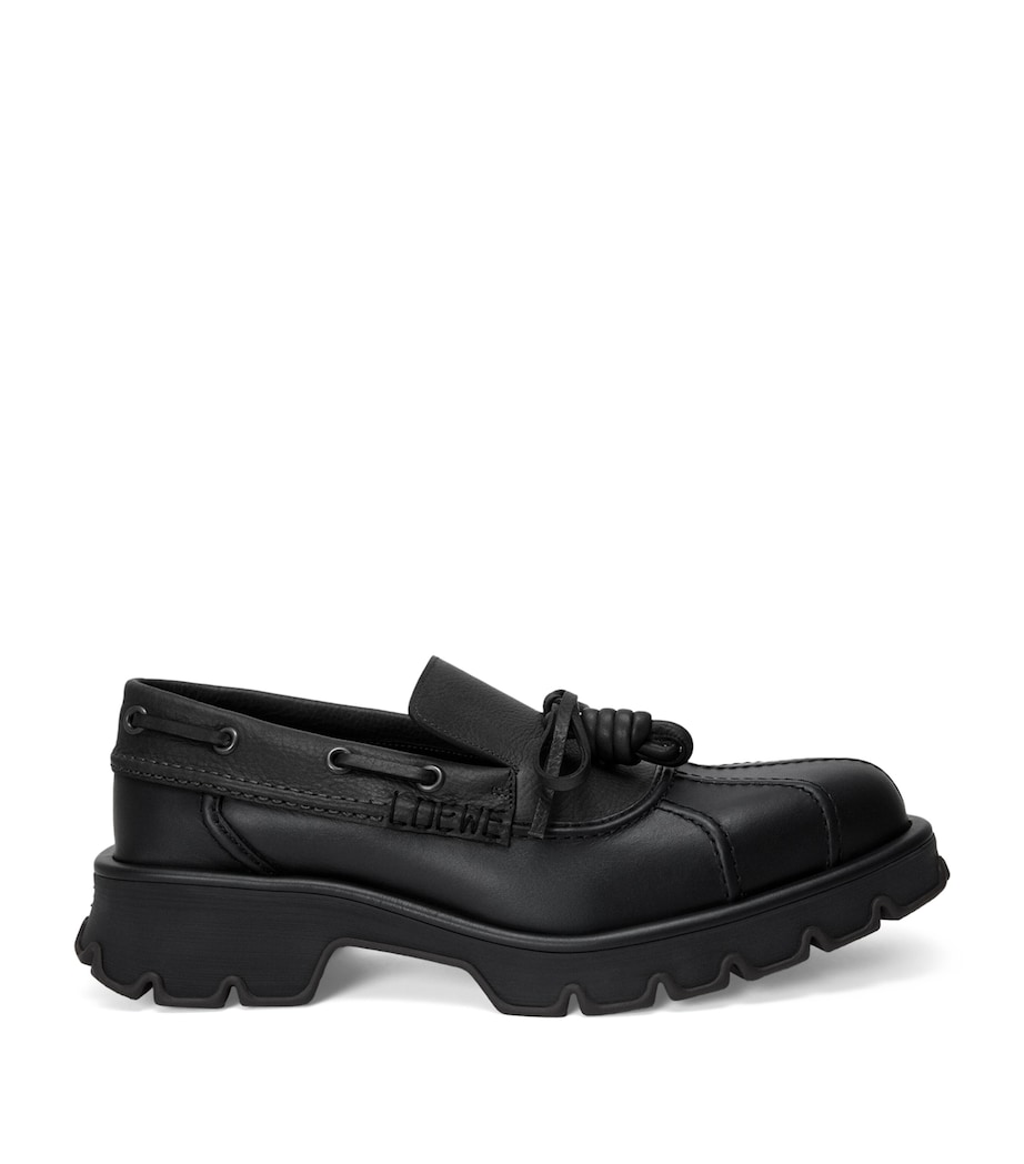 LOEWE Leather Bobby Loafers Black Image 1