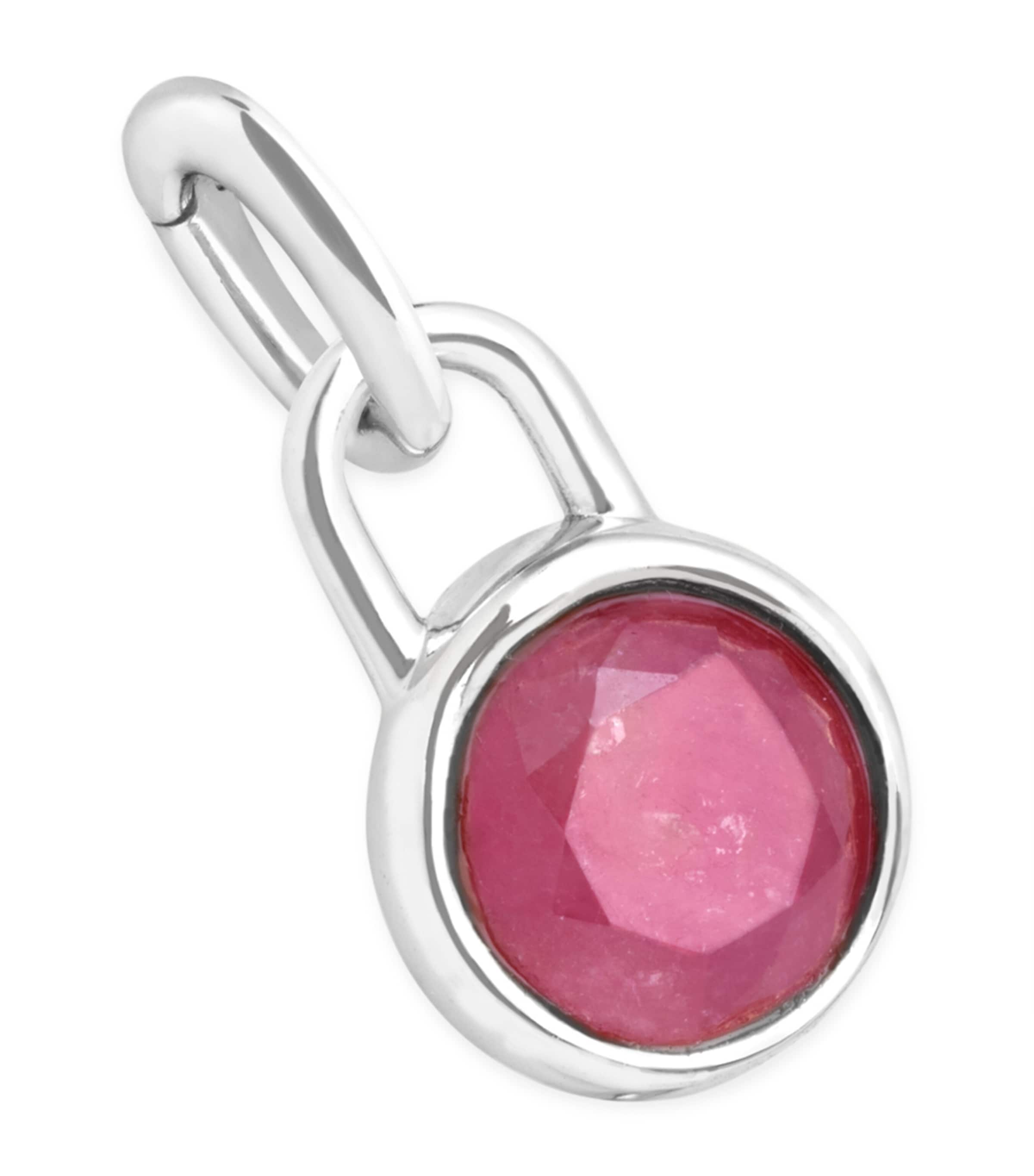 Astrid & Miyu Womens October Birthstone Rhodium-plated Sterling-silver And Tourmaline Charm Rhodiumplatedsilver In Metallic