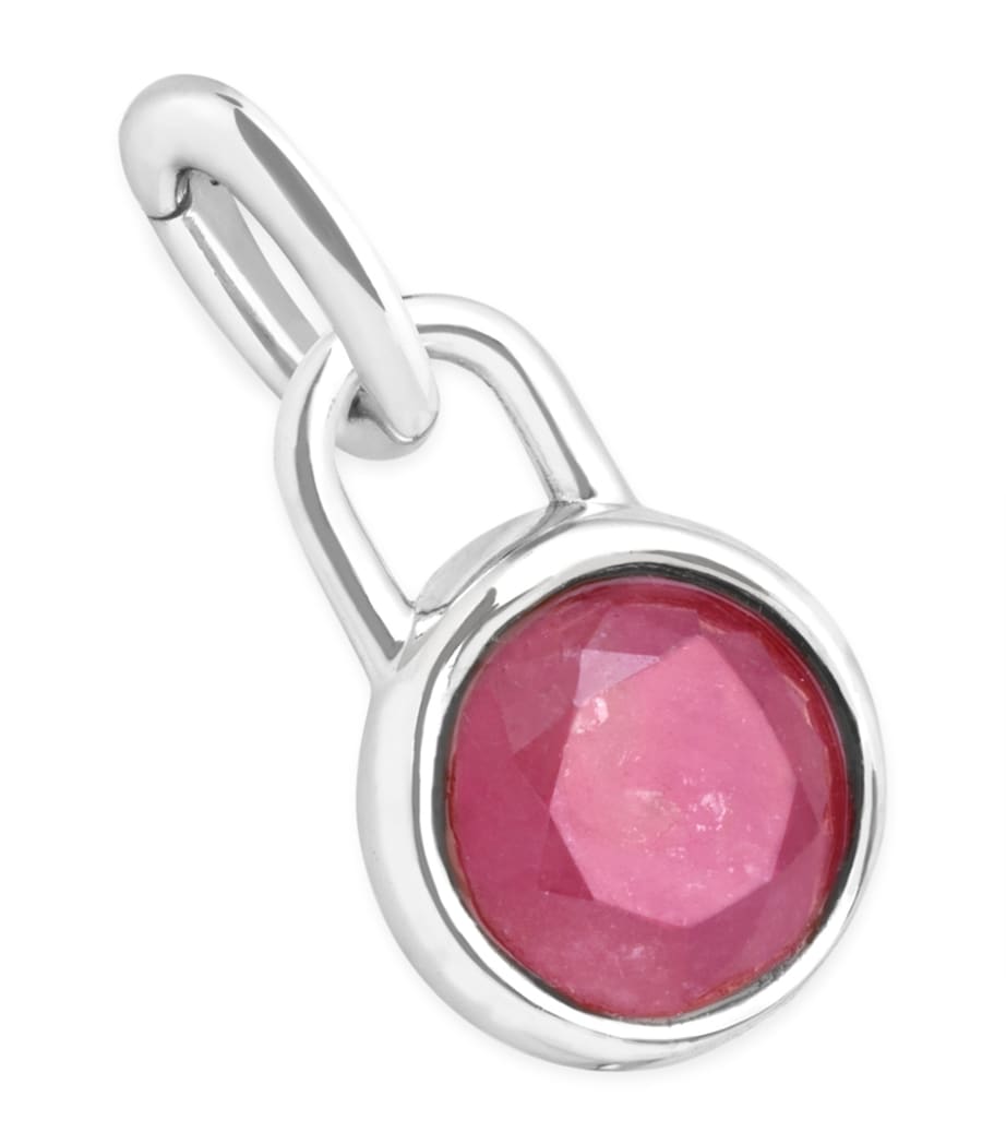 Rhodium-Plated October Birthstone Charm SILVER Image 1