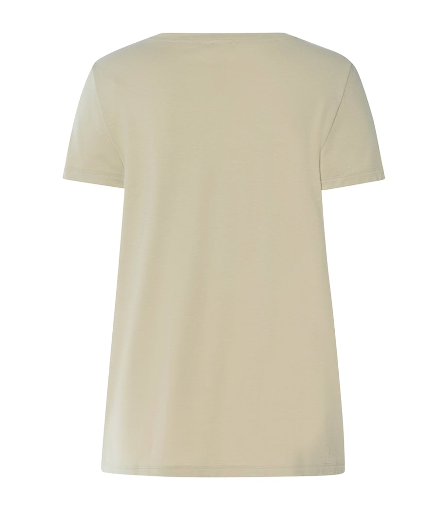 Hanro Womens Stretch-Cotton Sleep & Lounge T-Shirt Olive Stem Image 5
