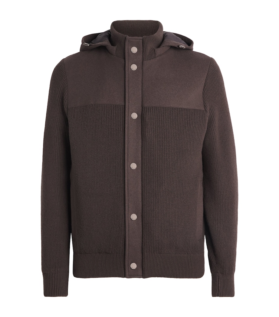 Fioroni Cashmere Mens Virgin Wool Down Jacket Marrone Image 1