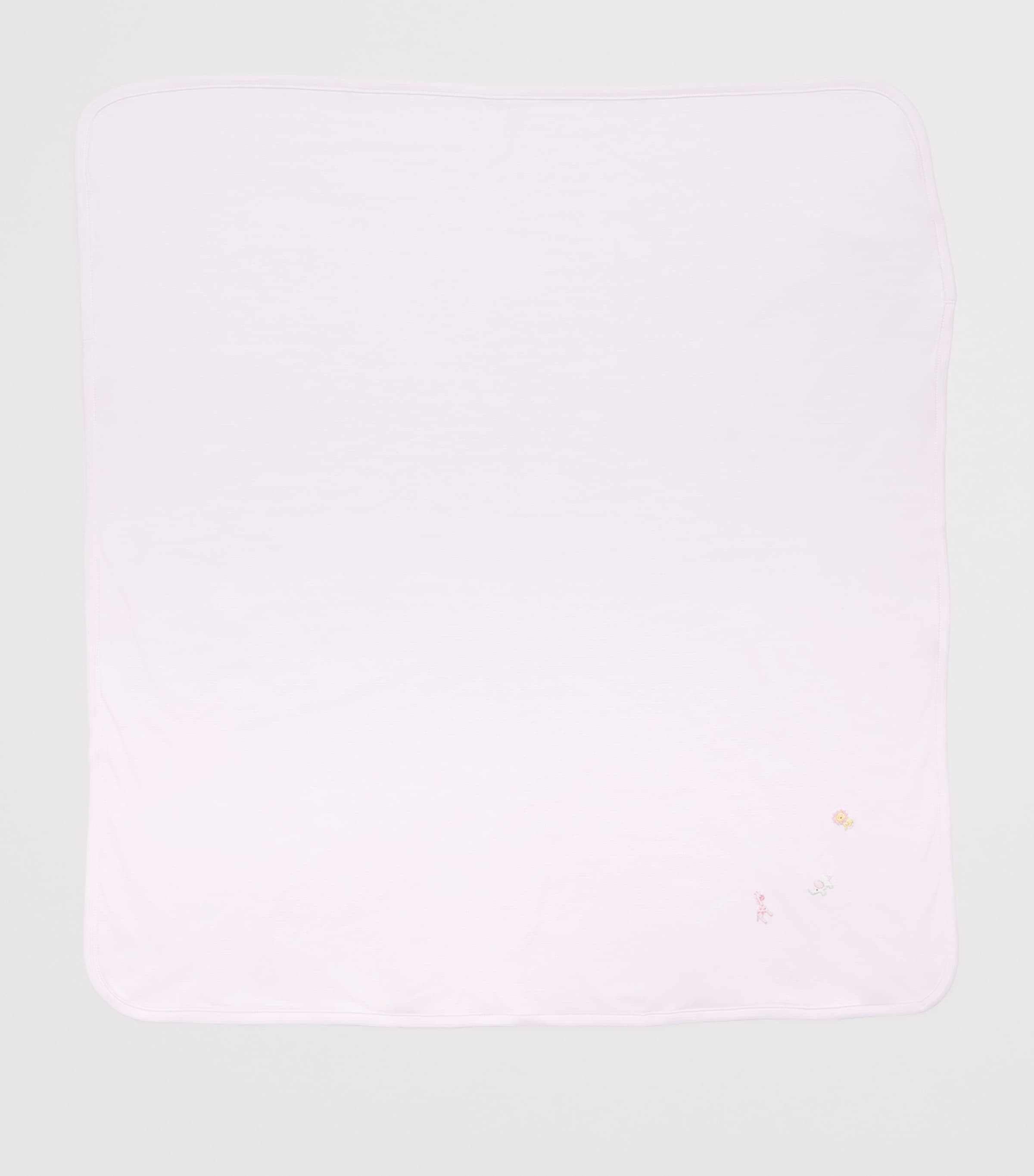 Kissy Kissy Cotton Striped Blanket (73cm x 73cm) Pink Image 2