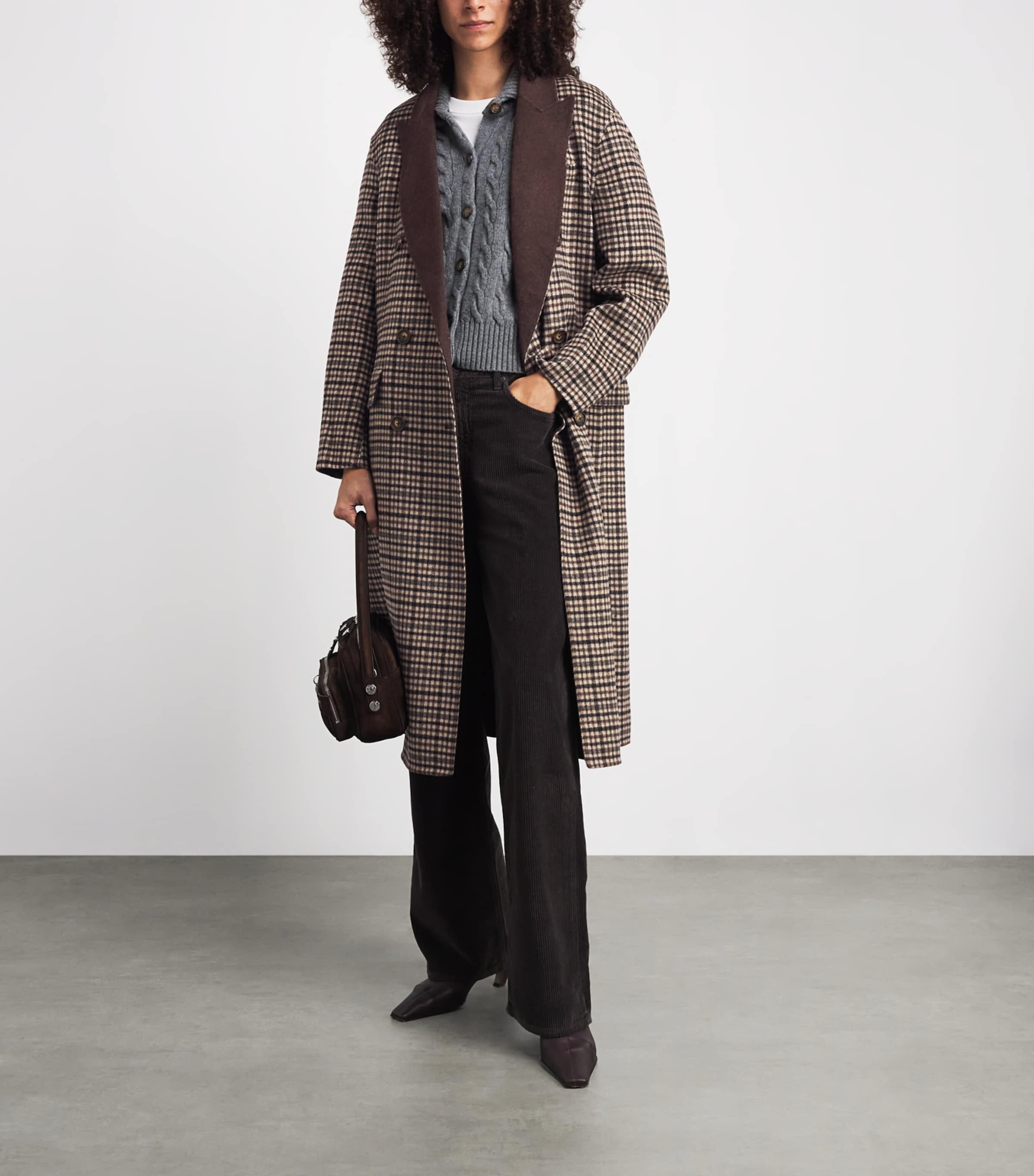 Rag & Bone Womens Wool-Blend Vasso Check Coat Multipld Image 2