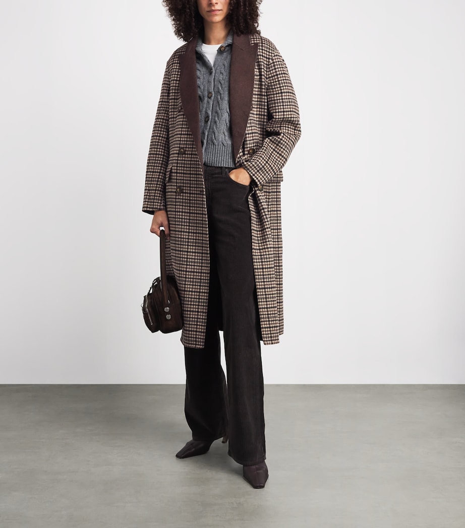 Rag & Bone Womens Wool-Blend Vasso Check Coat Multipld Image 2