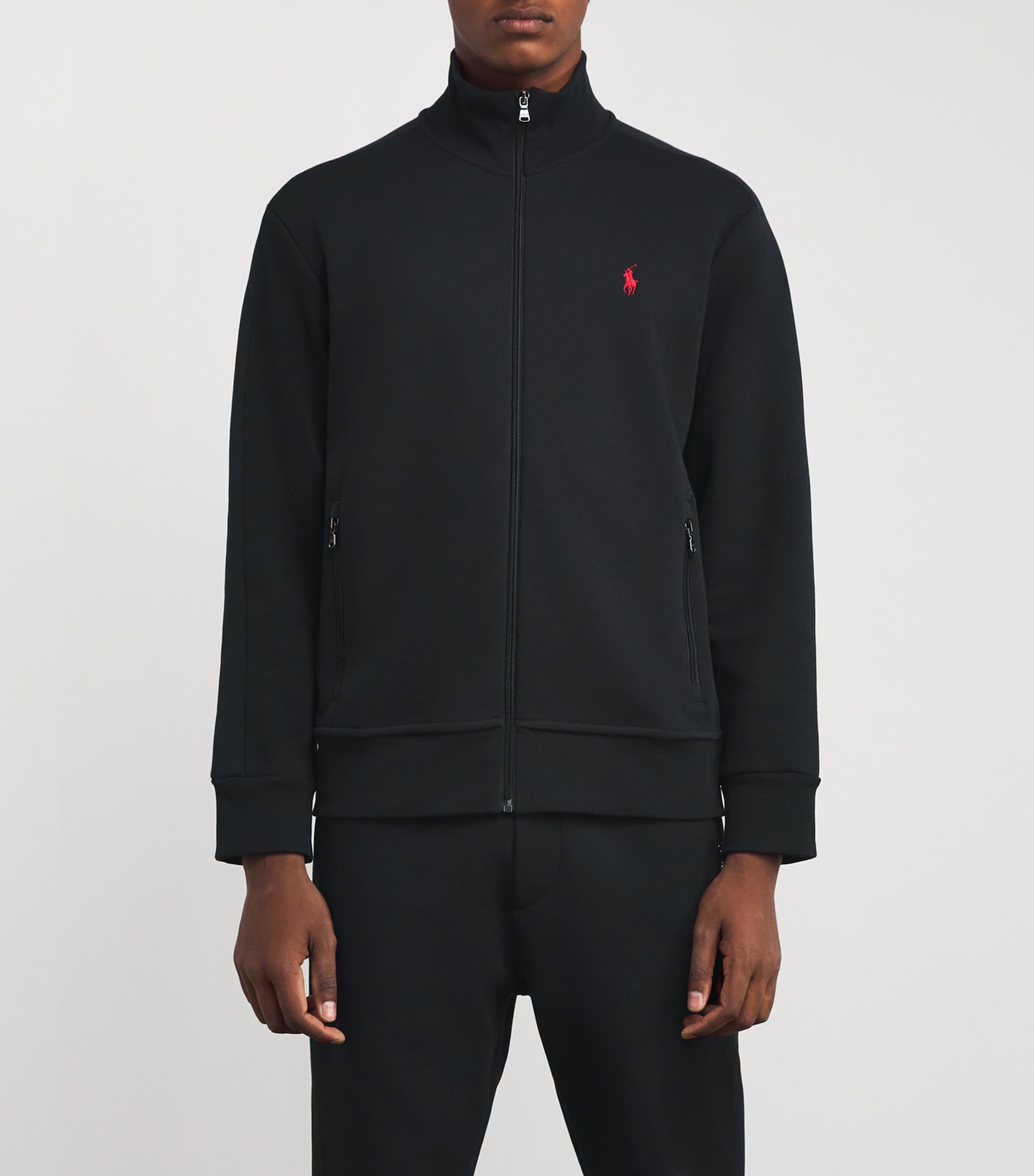 Cotton-Blend Zip-Up Sweatshirt BLACK Image 3