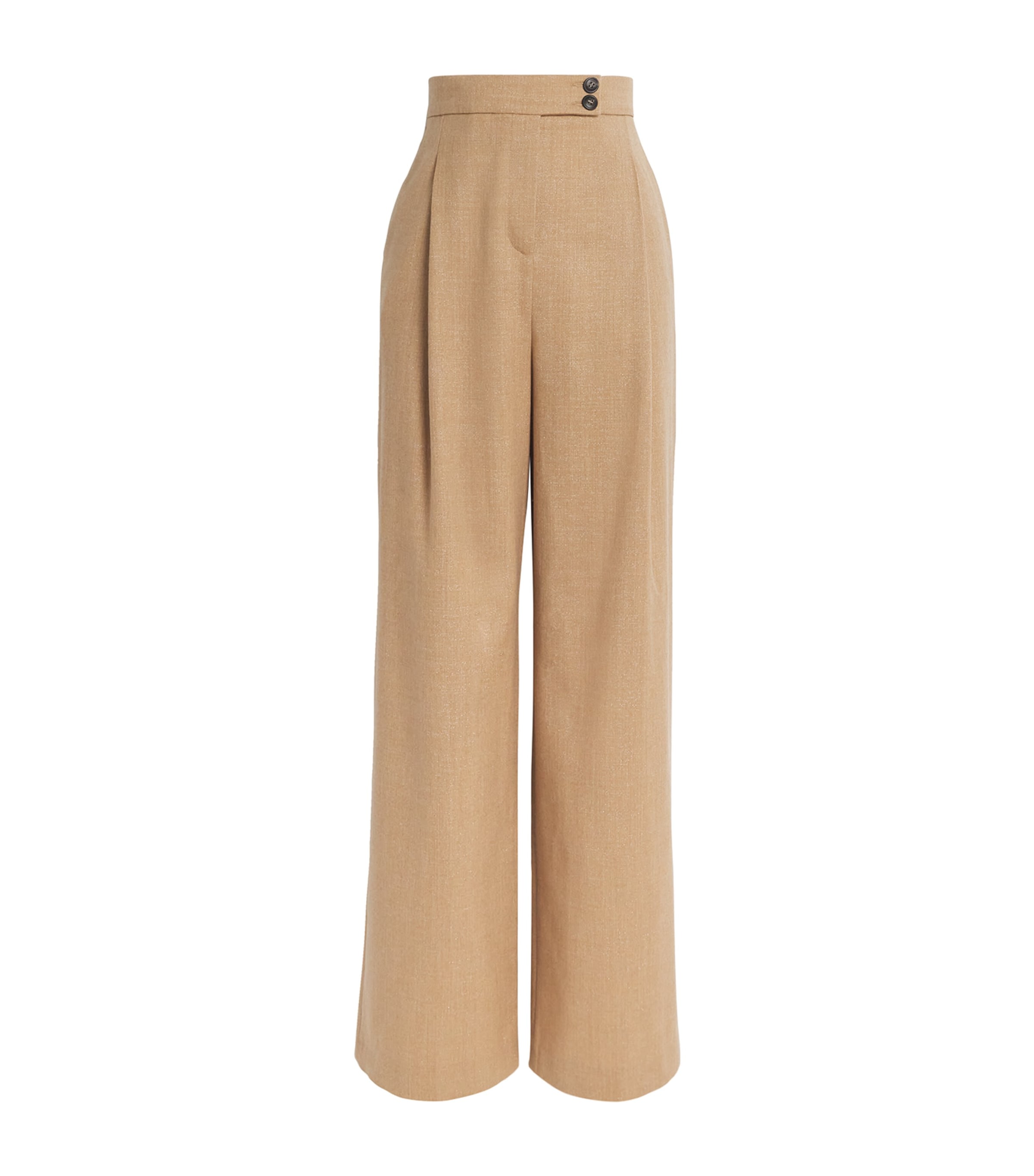 Eleventy Wool-blend Metallic Pleated Trousers In Brown