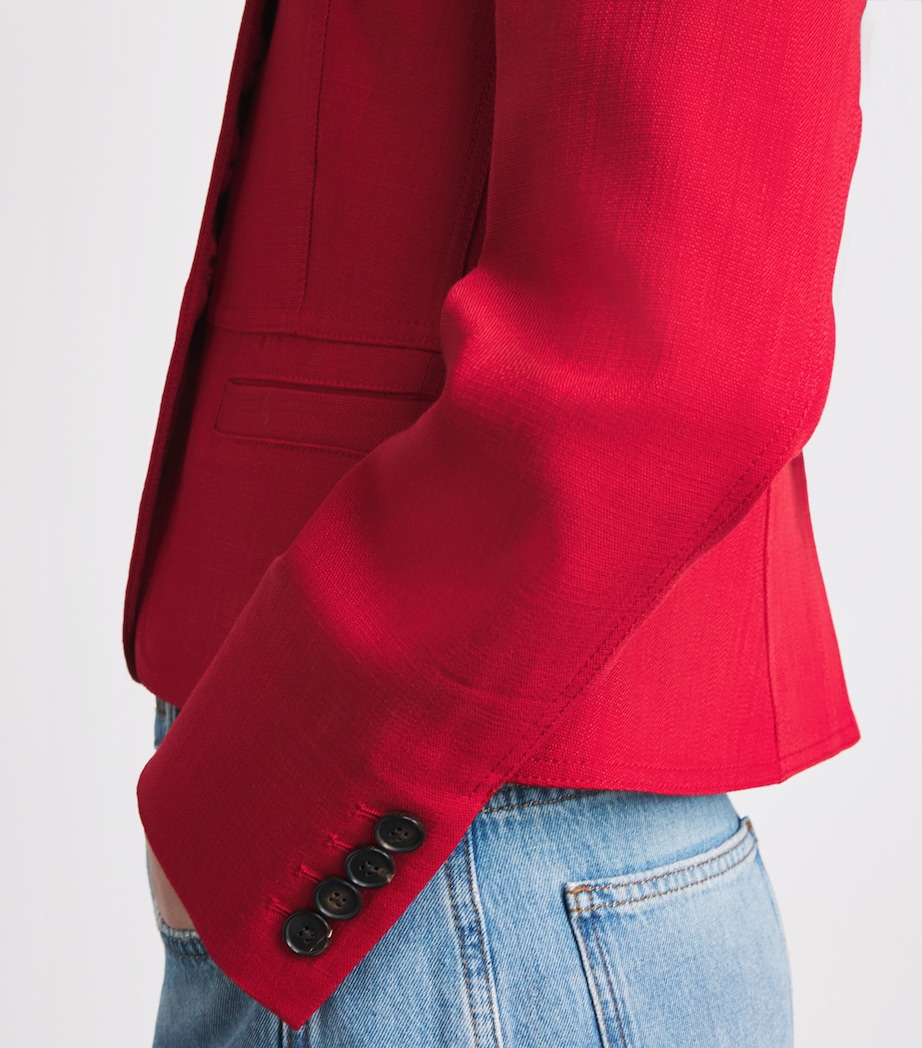 ME+EM Womens Cropped Utility Blazer Ruby Red Image 3